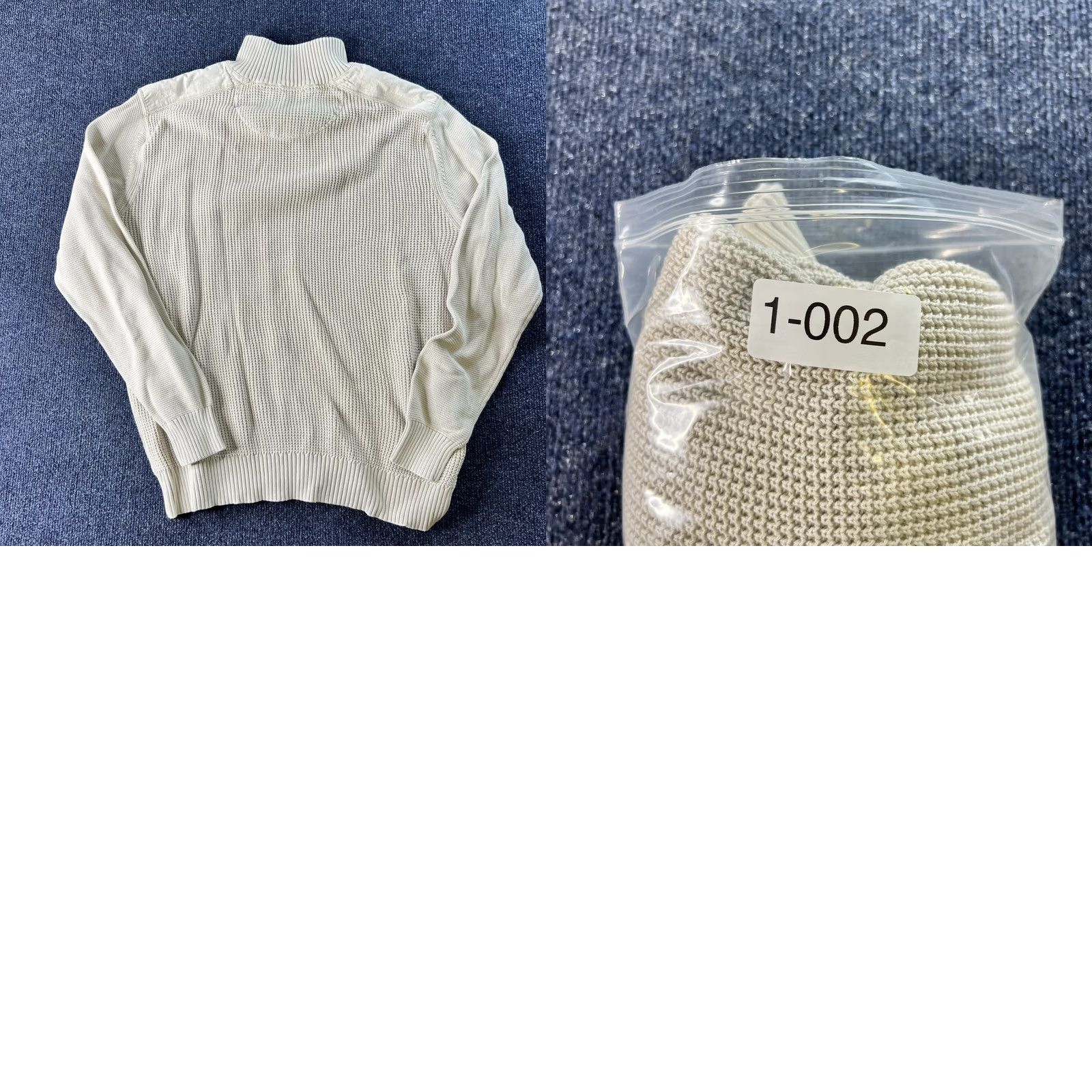 Tommy Bahama Tommy Bahama Sweater Mens L Beige Textured Cotton Half Zip Pullover Knit Size US L / EU 52-54 / 3 - 8 Thumbnail