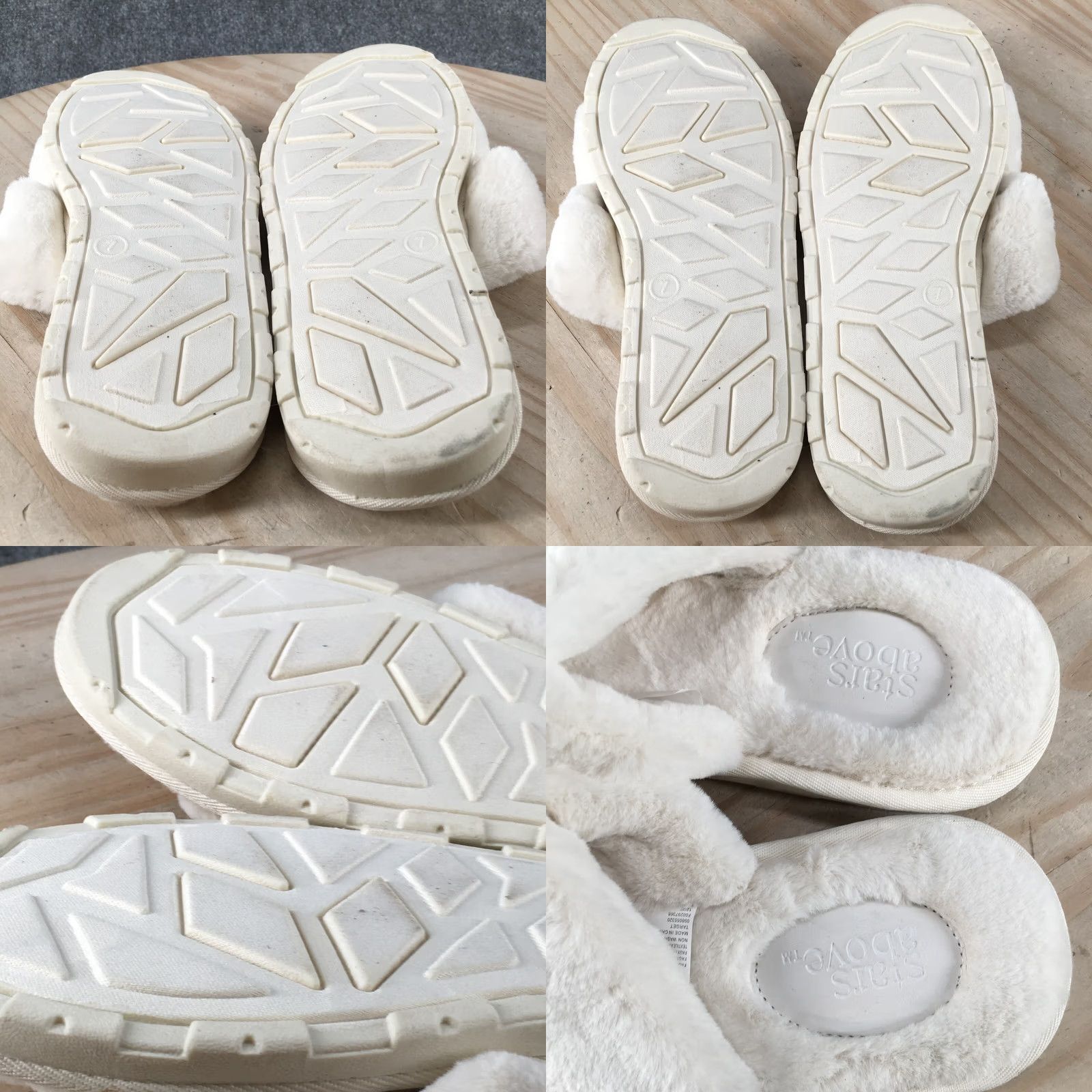 Vintage Stars Above Slippers Womens Open Toe Double Straps Slide Flats White Faux Fur Shoes Slipper Boys Girls Mens Womens 7 4.5 5.5 37.5 37.5 7 7 Size US 7 / IT 37 - 8 Thumbnail