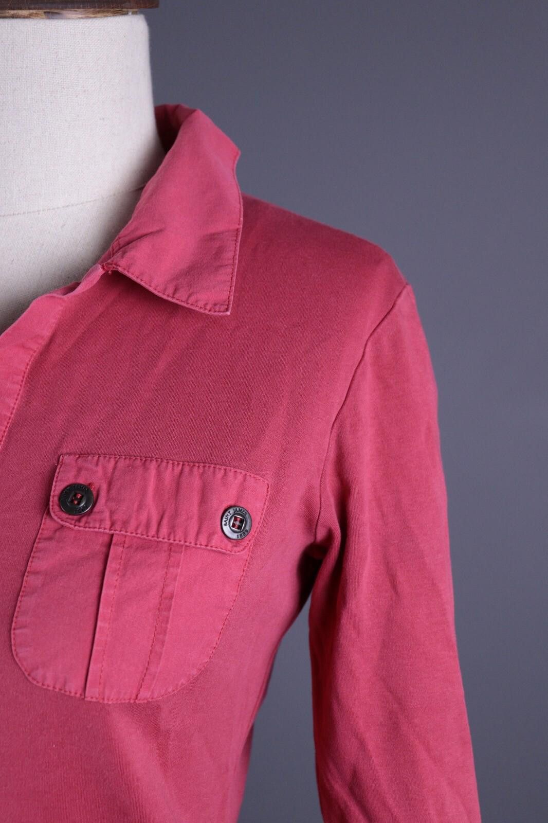 Saint James Saint James Red Long Sleeve Pullover Pockets Overshirt Shirt Size S / US 4 / IT 40 - 4 Thumbnail