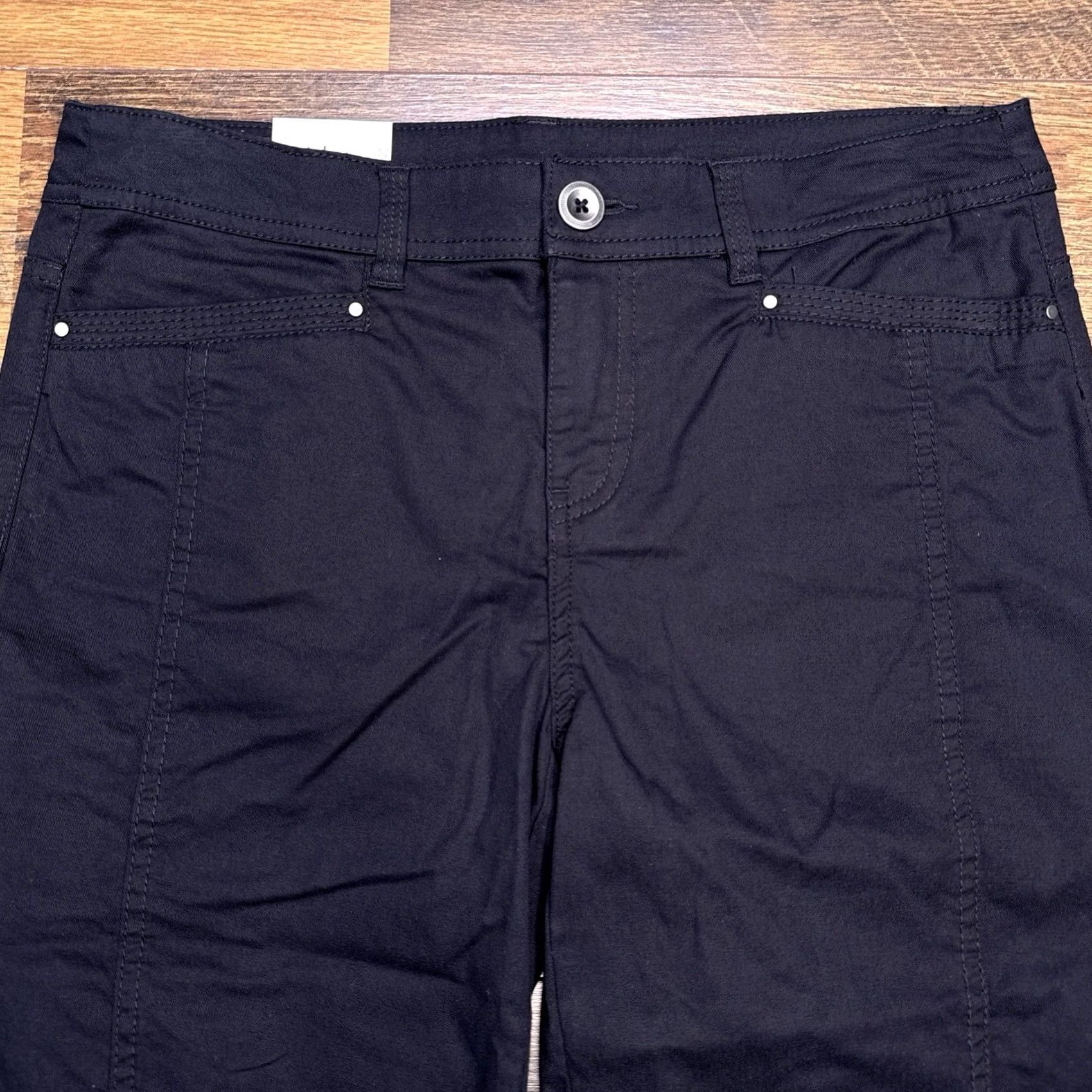 Vintage Style & Co Capri Pants Womens 8 Black Mid Rise Stretch New Size 30" / US 8 / IT 44 - 3 Thumbnail