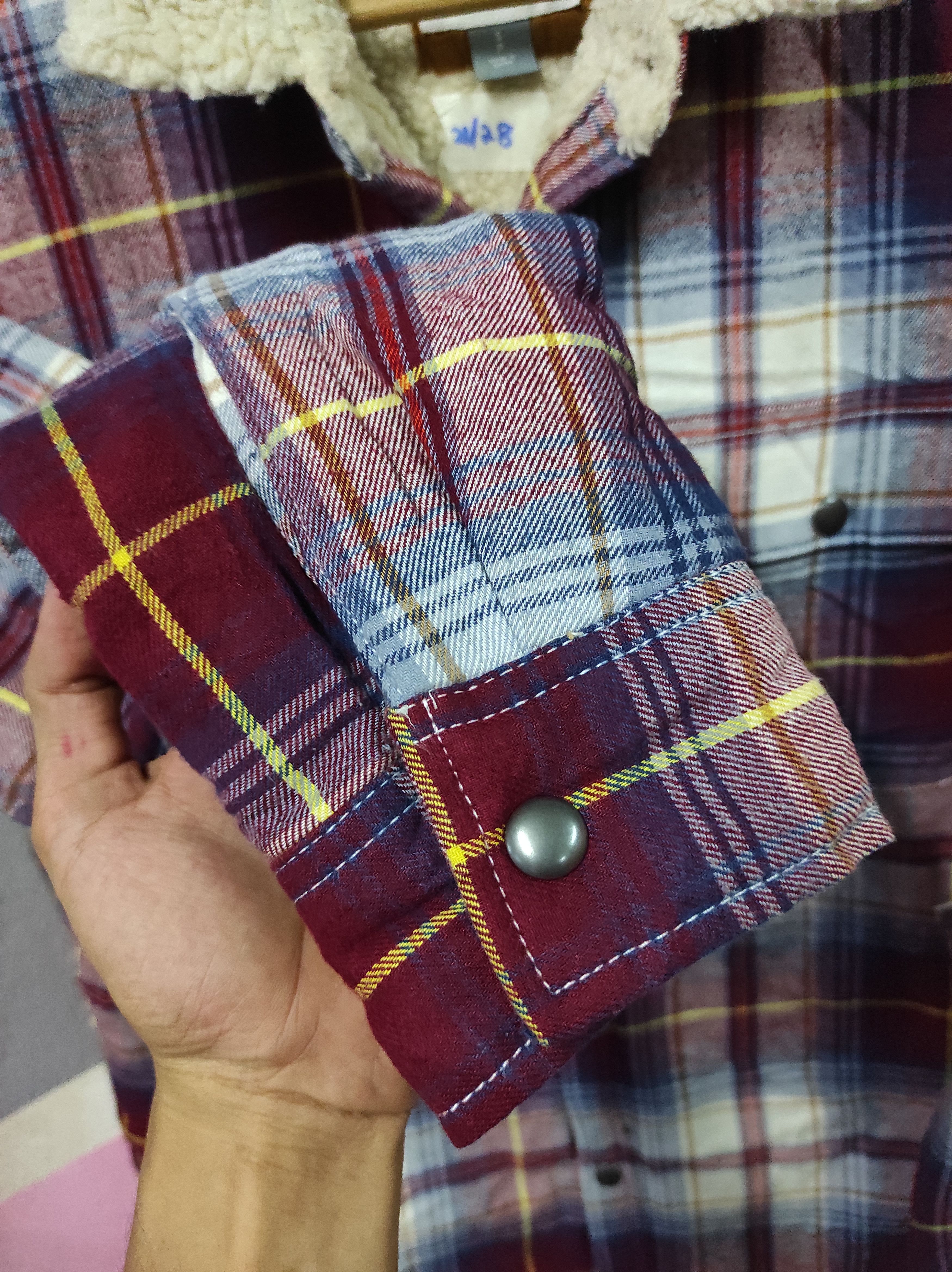 Japanese Brand × Old Navy OLD NAVY PLAID DOUBLE POCKET LINING SHERPA JACKET SHIRT Size US S / EU 44-46 / 1 - 5 Thumbnail