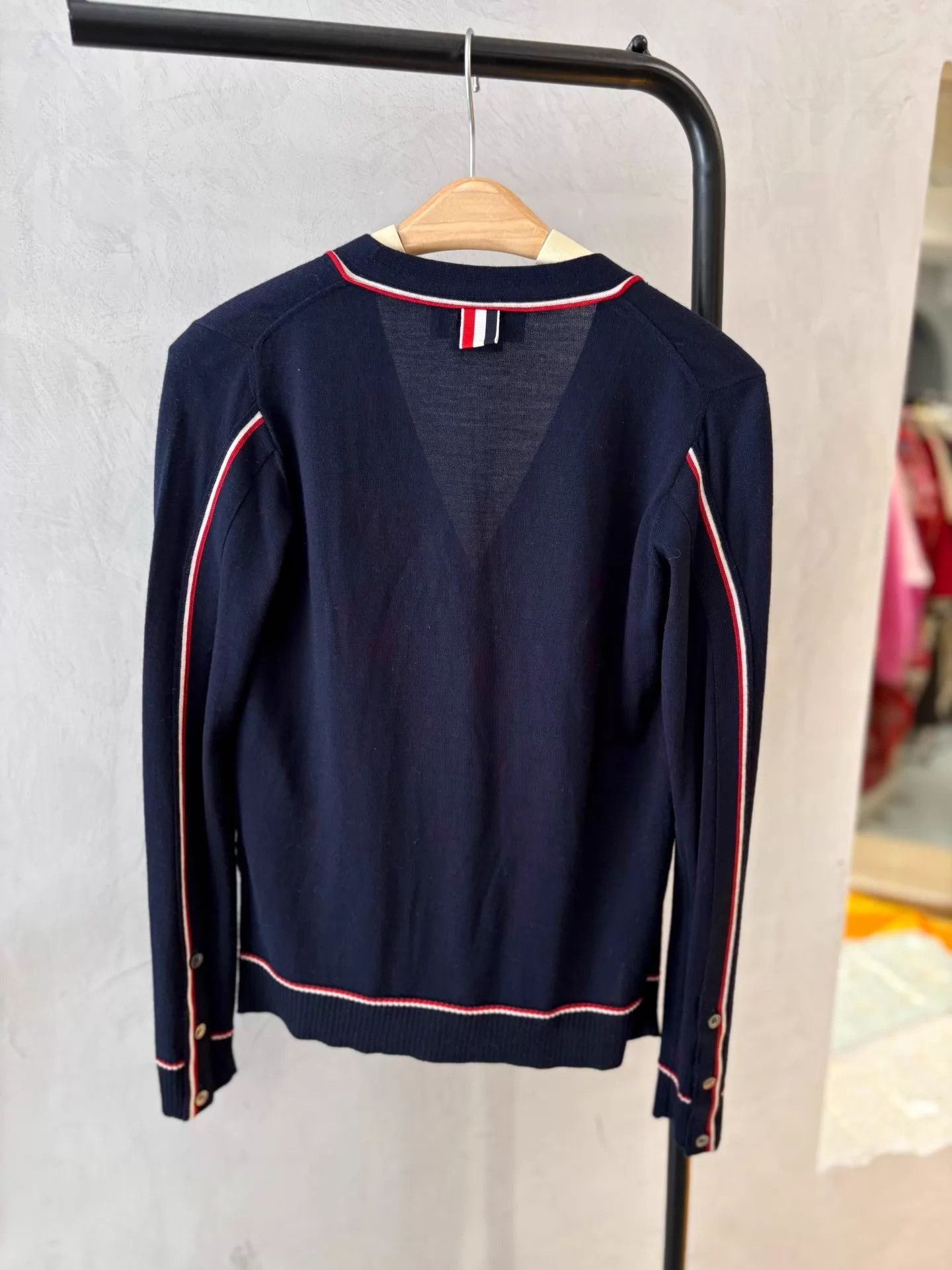 Thom Browne THOM BROWNE Navy Thin Wool Cardigan NOS 36 Size XS / US 0-2 / IT 36-38 - 3 Thumbnail