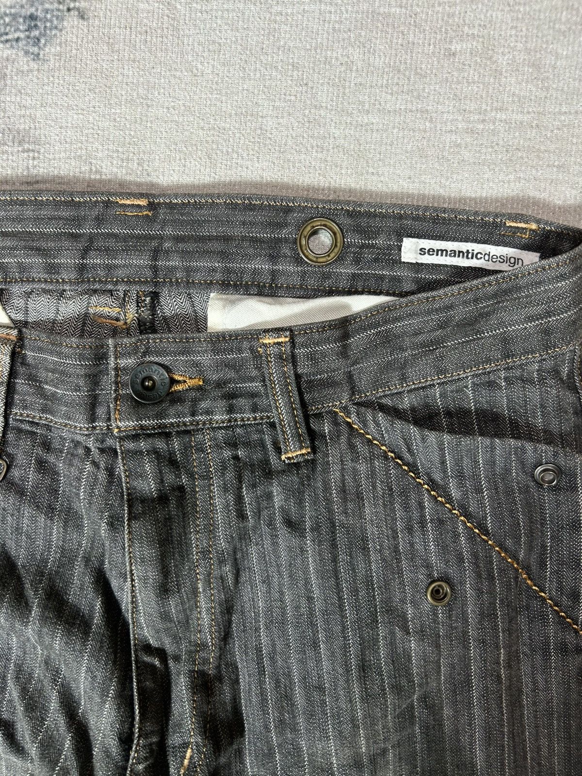 Le Grande Bleu (L.G.B.) × PPFM × semanticdesign 2000s Semantic Design Hickory Denim Boot Cut Size US 30 / EU 46 - 5 Thumbnail