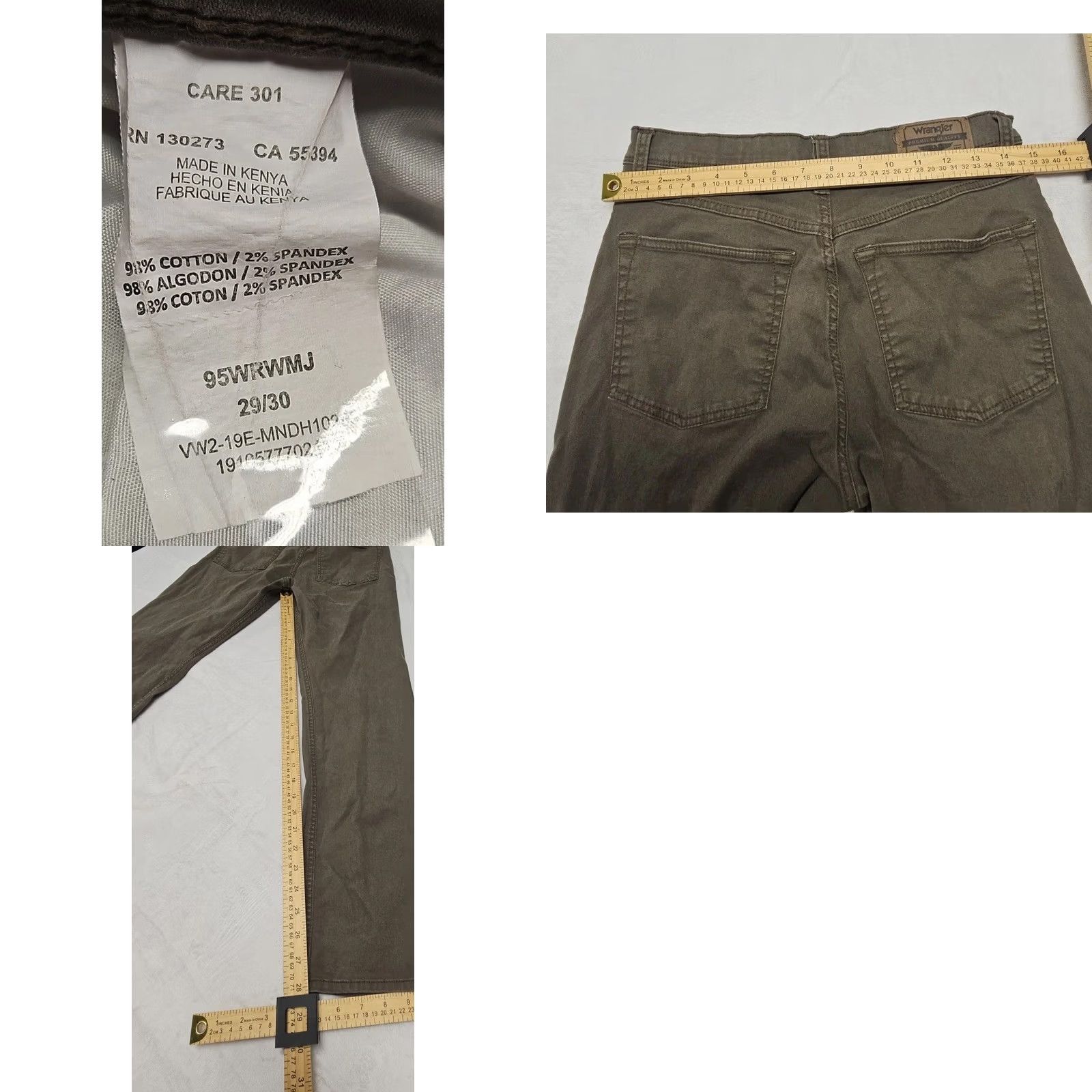 Wrangler Wrangler Jeans Straight Regular Men 28X28 Olive Brown Stretch Denim Cotton Mid Rise Black? Size US 28 / EU 44 - 8 Thumbnail
