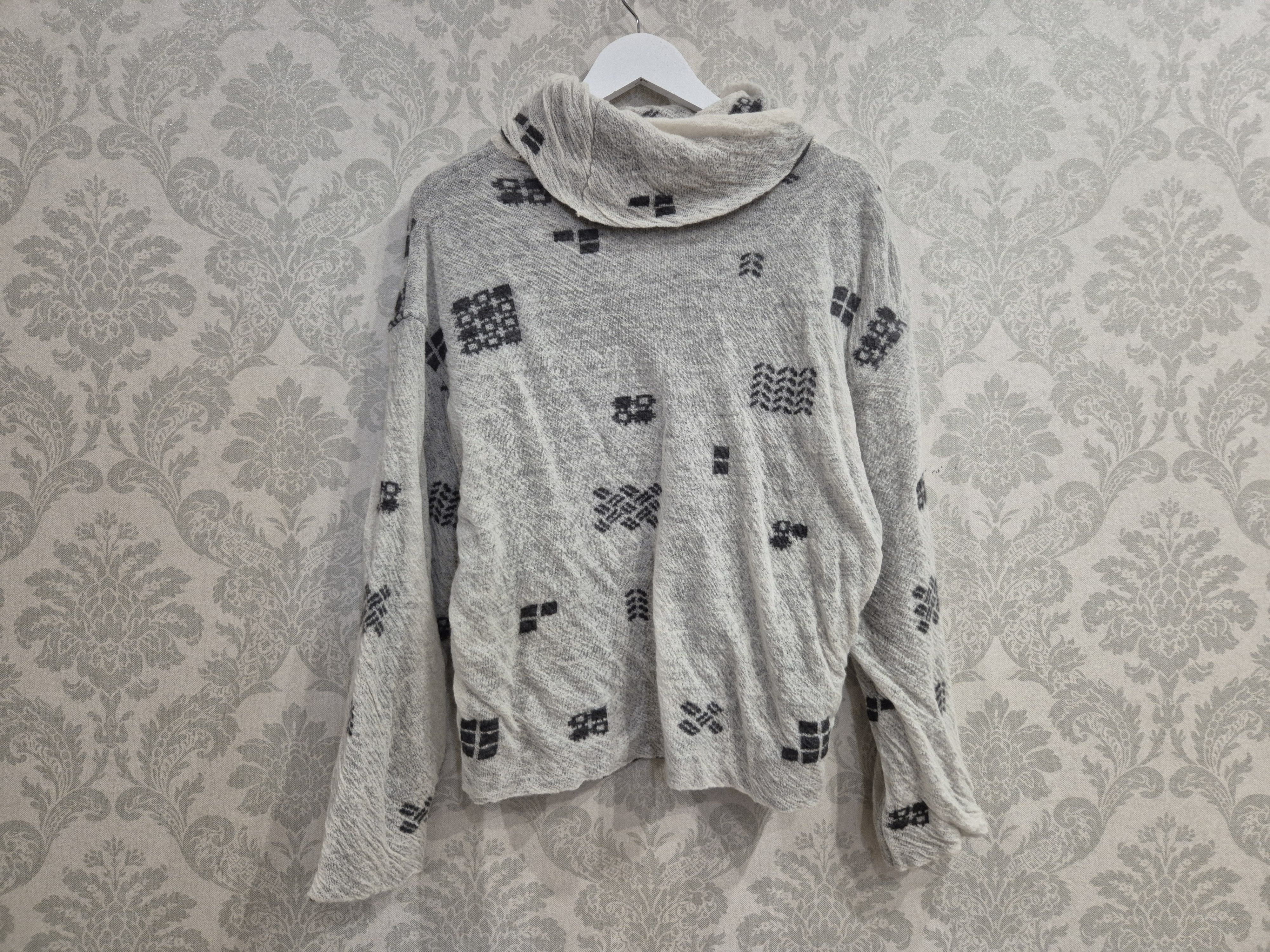 Japanese Brand FUGA FUGA Sato Seni Japan Wool Asymmetric Oversized Sweater Size ONE SIZE - 2 Thumbnail