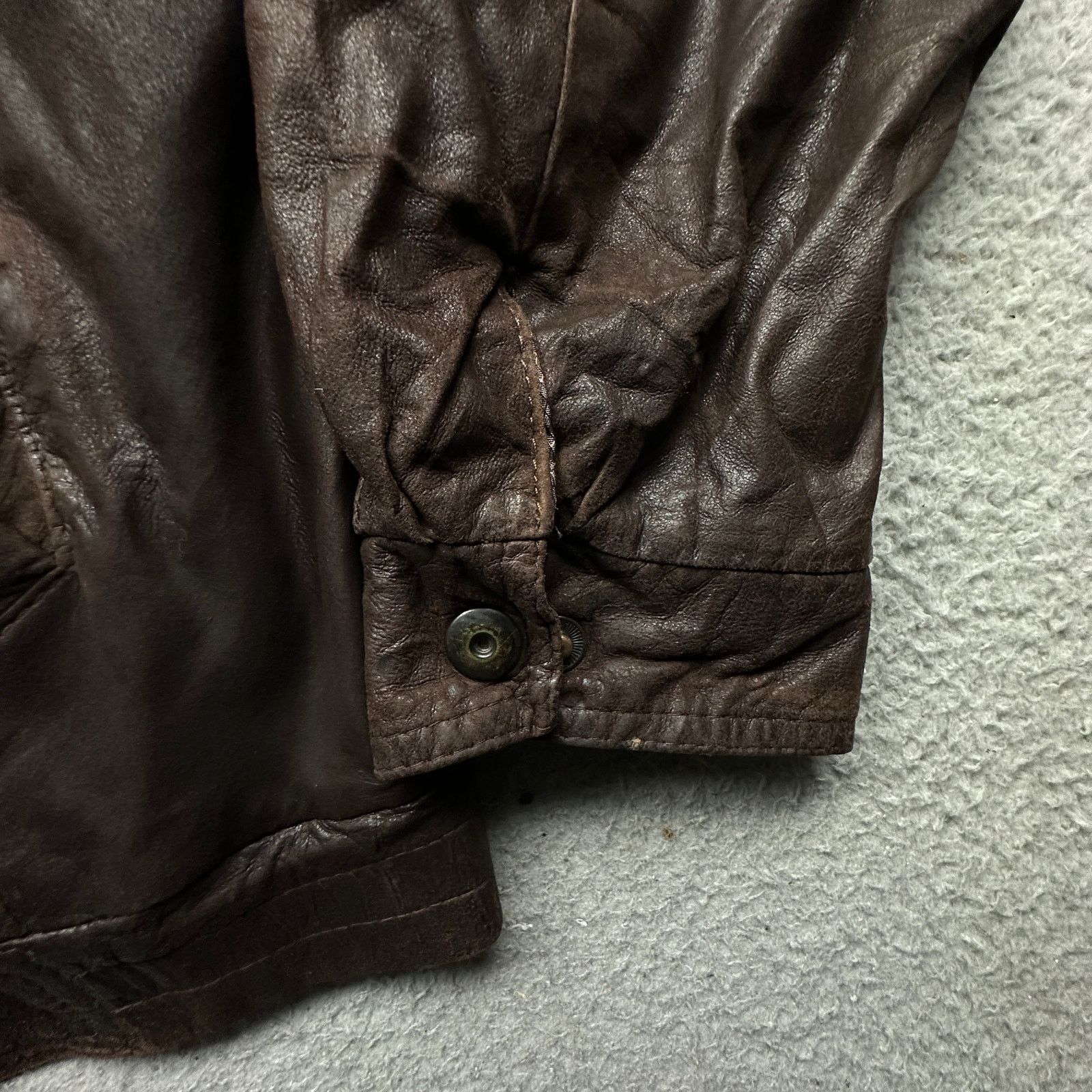 Remy Remy Leather Bomber Full Zip Bomber Jacket Mens XL 46 Brown Size US XL / EU 56 / 4 - 12 Thumbnail