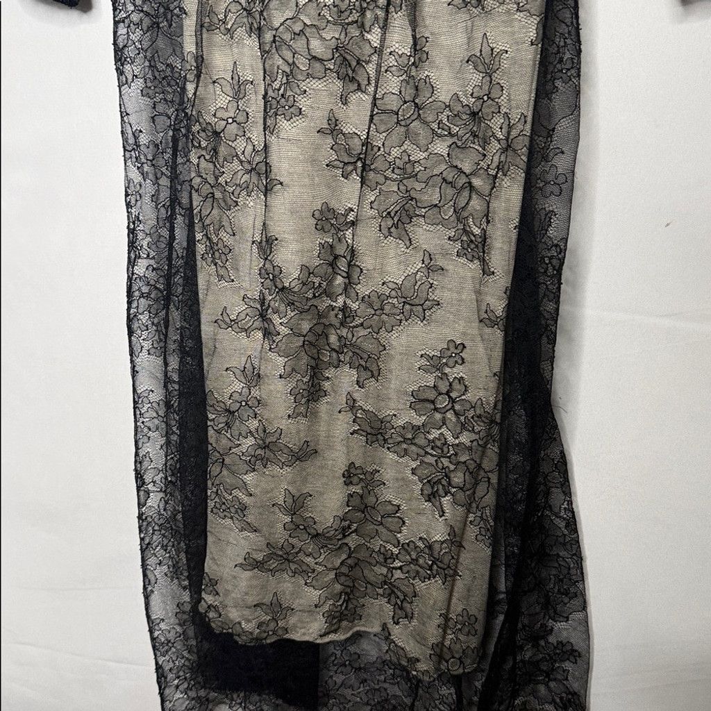 Marc Jacobs black floral lace overlay fitted midi dress sz 2 -  www.bongoclub.cl