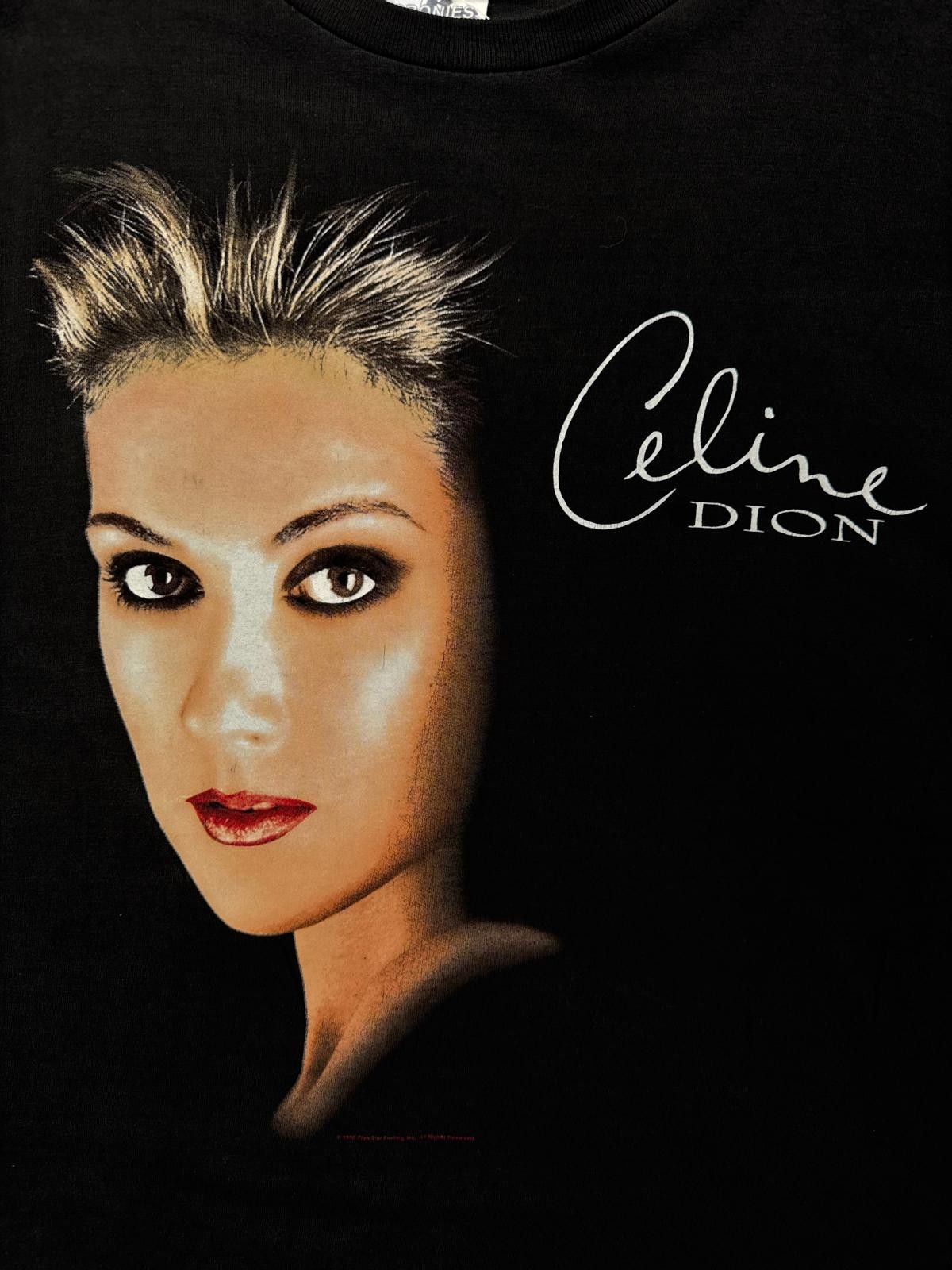 Designer 90s Celine Dion Black Graphic Tee Size ONE SIZE - 2 Thumbnail