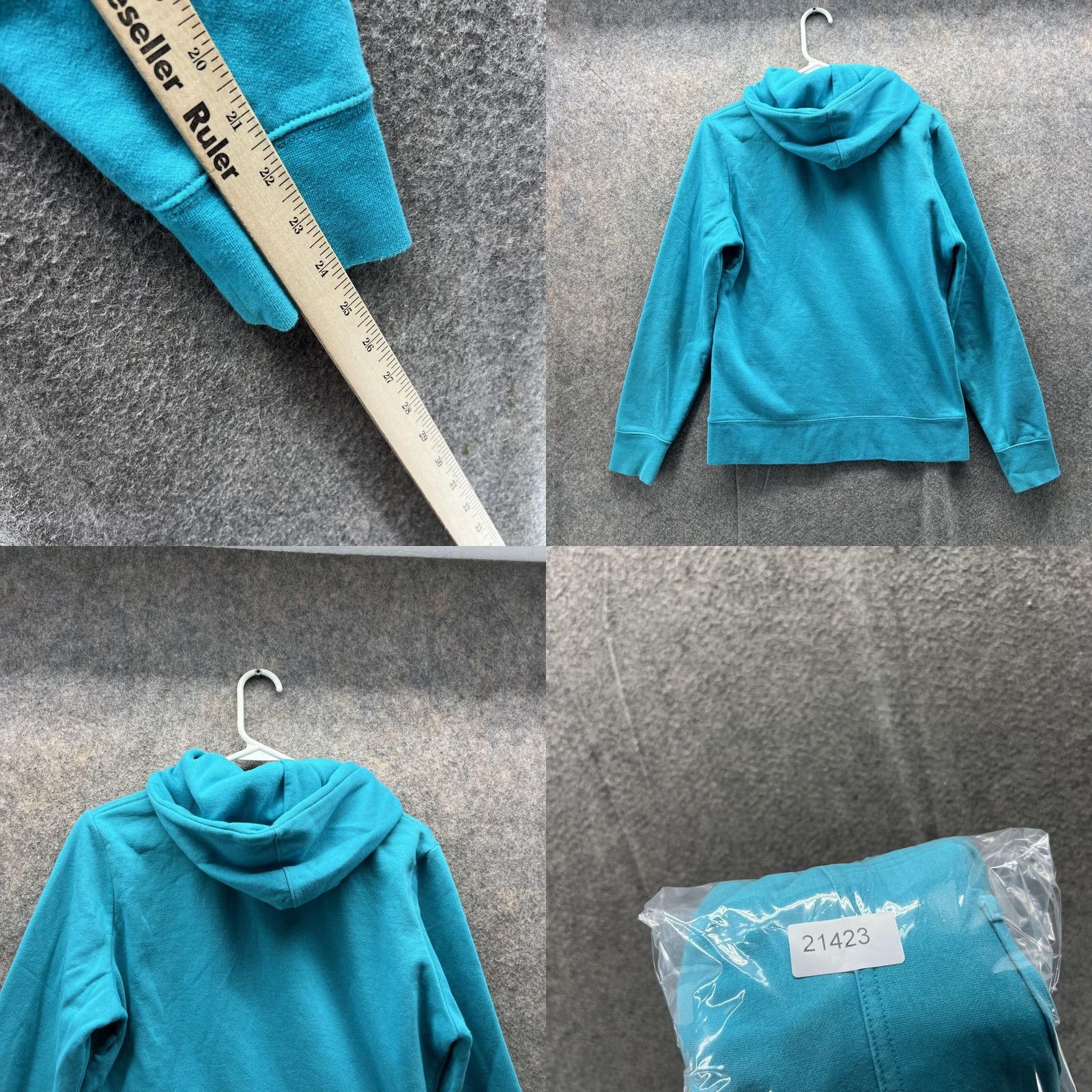 The North Face VINTAGE The North Face Sweater Women M Teal Blue Hoodie Pullover Jacket VTG Size M / US 6-8 / IT 42-44 - 8 Thumbnail