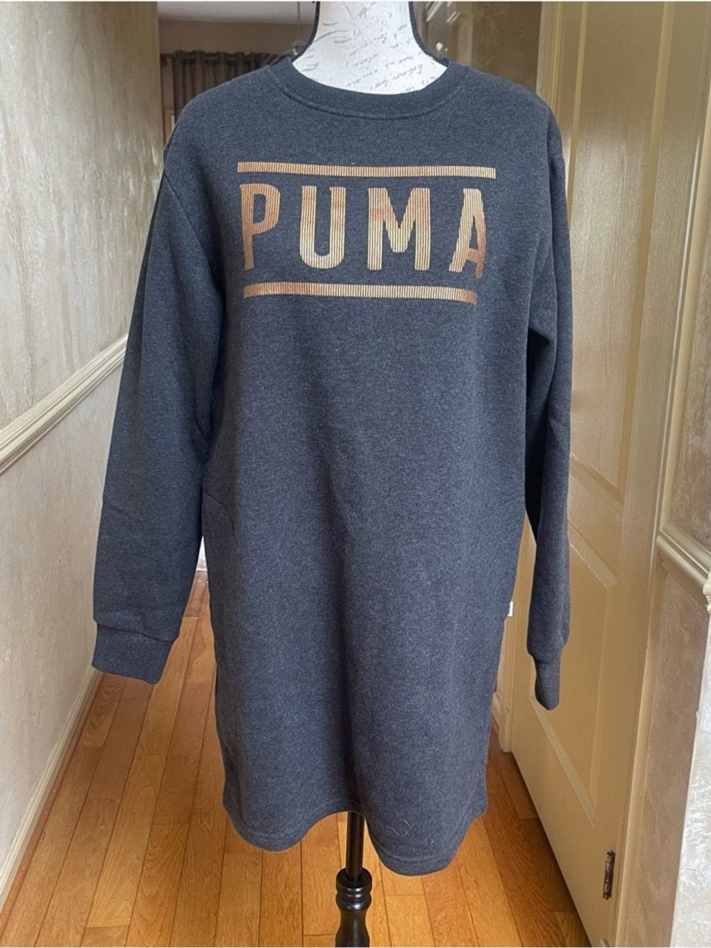Puma Puma Athletic Fleece Sweatshirt Dress Dark L NWT Athleisure Size L / US 10 / IT 46 - 2 Thumbnail