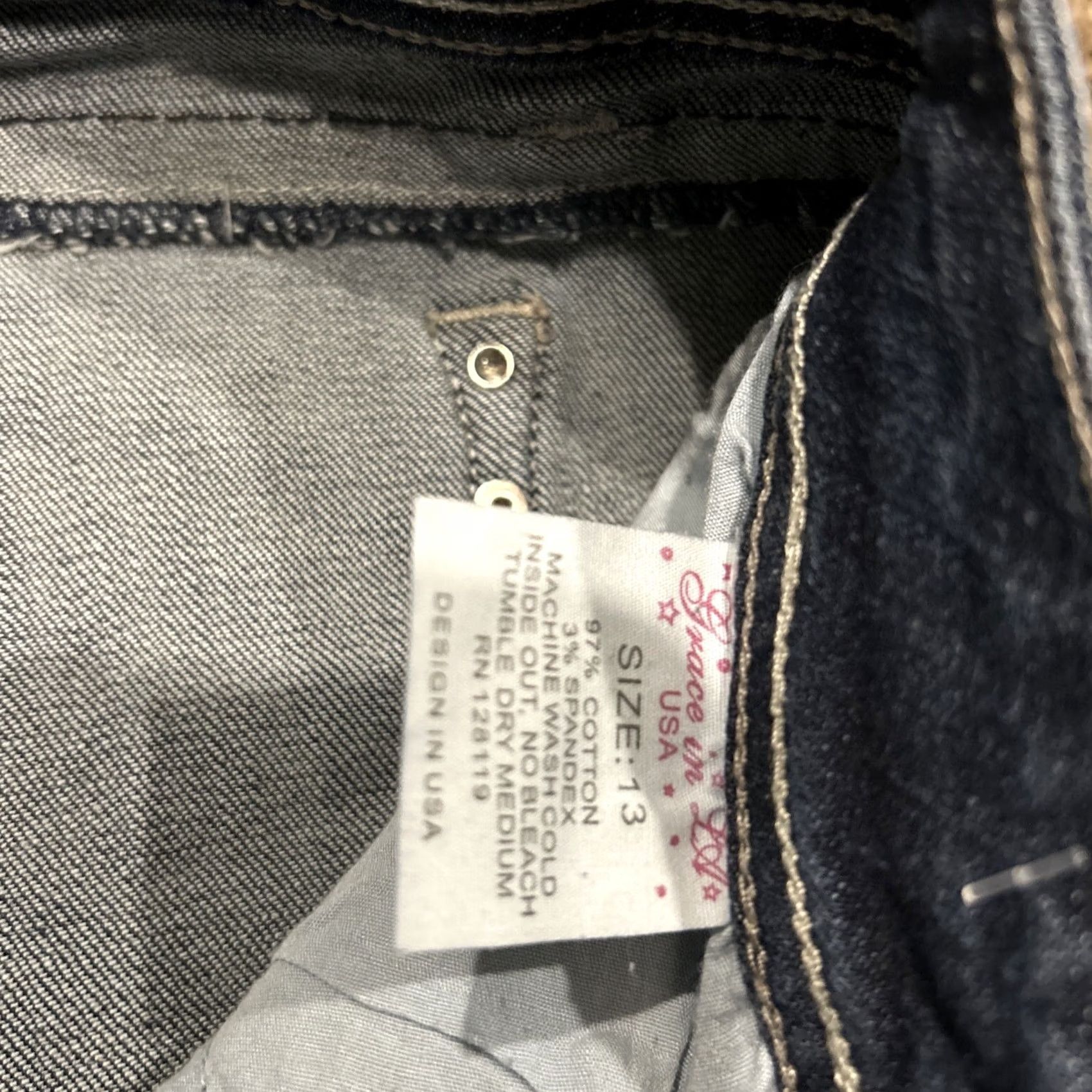 Grace in LA Grace in la Crop Jeans Juniors Size 13 Blue Cotton Blend A15 Size 24" / US 00 / IT 34 - 3 Thumbnail
