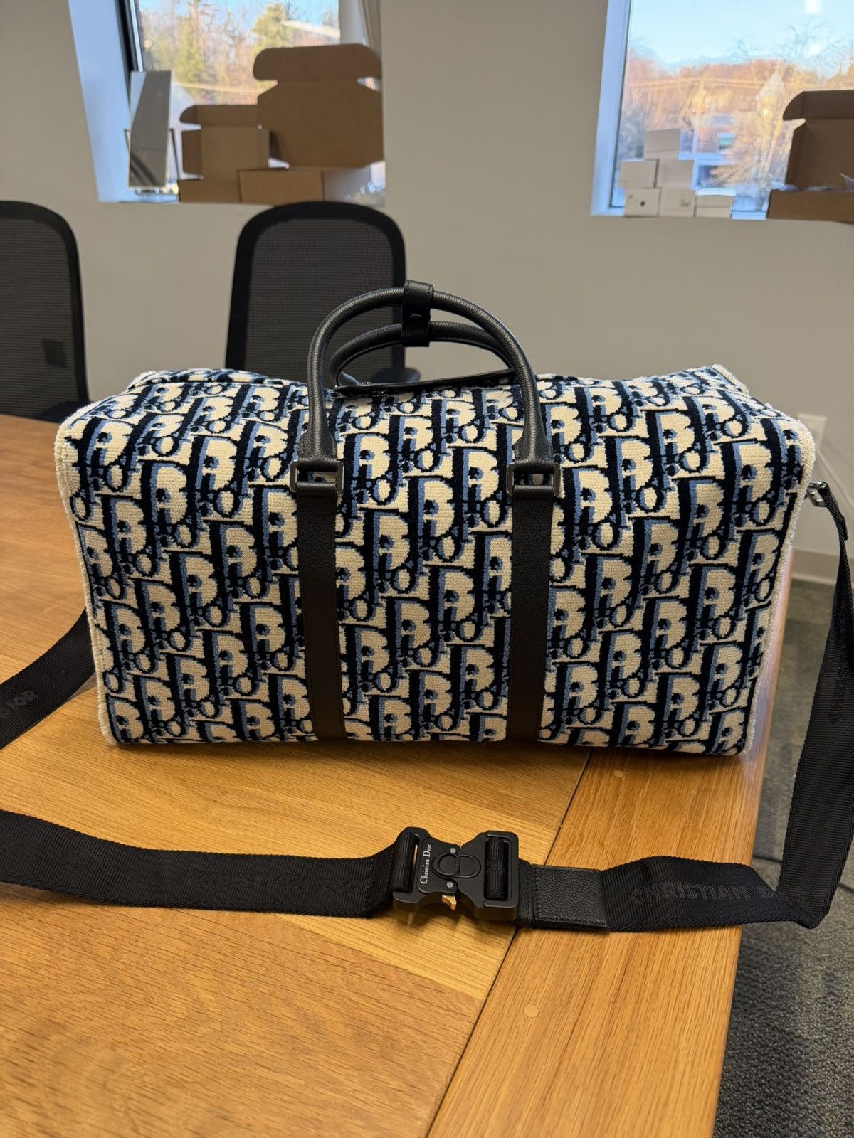 Christian Dior Monsieur Christian Dior Duffle Bag Large Blue Logo Rare Size ONE SIZE - 1 Thumbnail