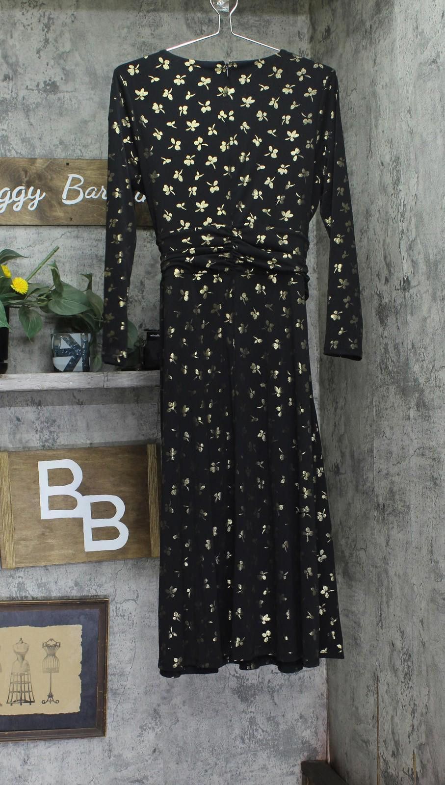 Tommy Hilfiger Nwt Tommy Hilfiger Tie Knit Fit Flare Dress Black / Gold 10 Size L / US 10 / IT 46 - 2 Thumbnail