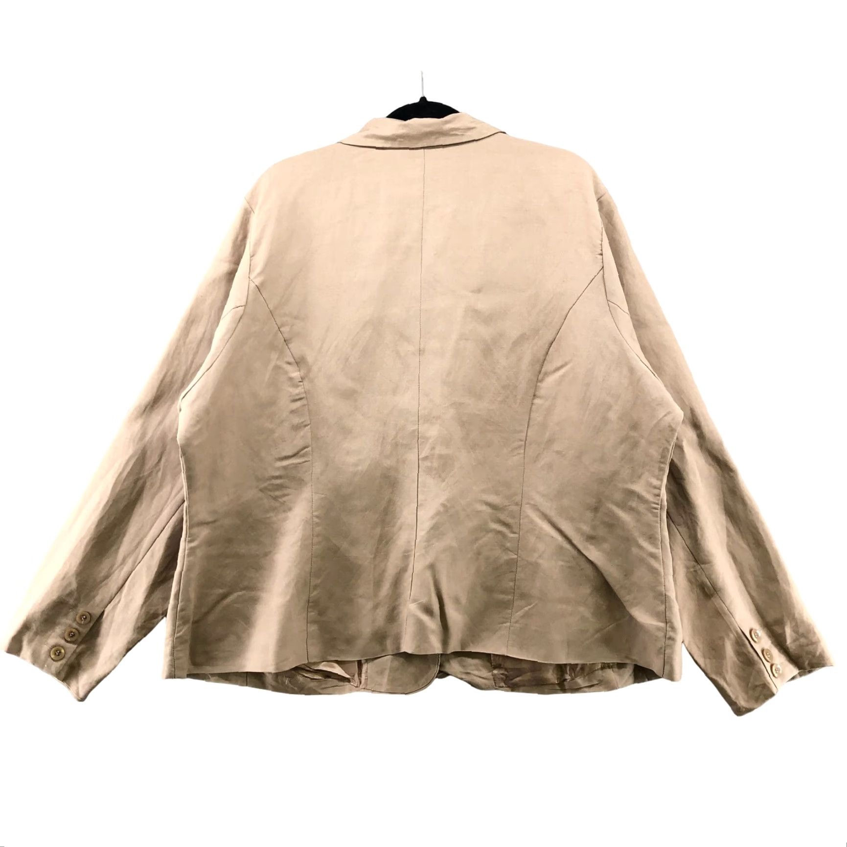 Vintage Ashley Stewart Blazer Womens 22W Beige Linen Blend 2 Button Career Casual Blazer Size 3XL / US 20-22 - 2 Thumbnail