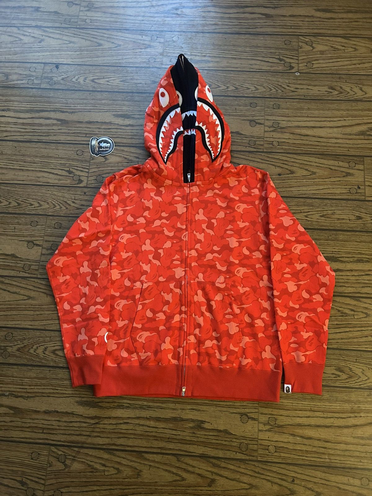 Bape RARE Bape Seoul Camo Double Shark Full Zip Hoodie Size US XL / EU 56 / 4 - 6 Thumbnail