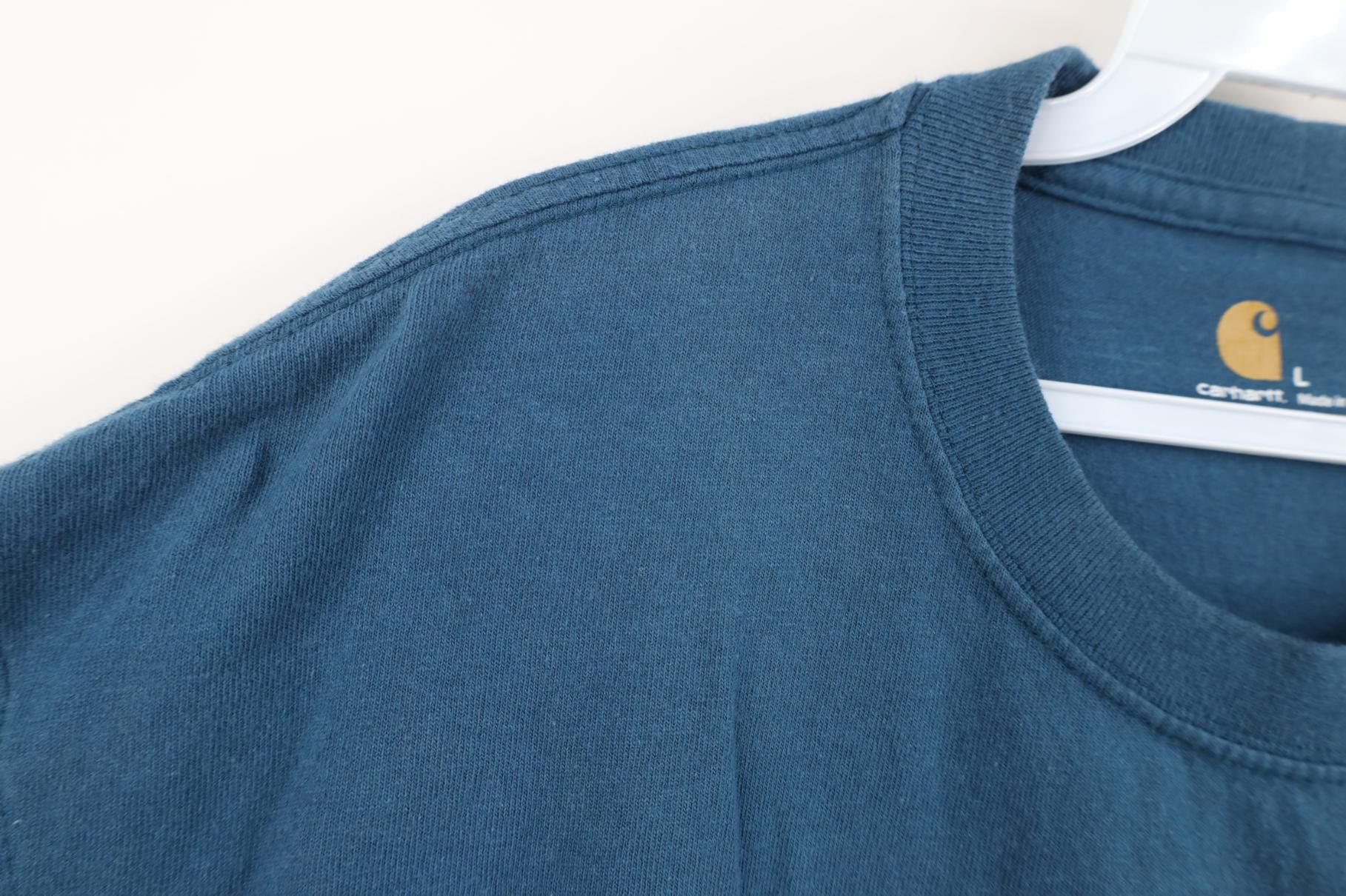 Carhartt Y2K Carhartt Spell Out Heavyweight Pocket T-Shirt Blue Size US L / EU 52-54 / 3 - 8 Thumbnail