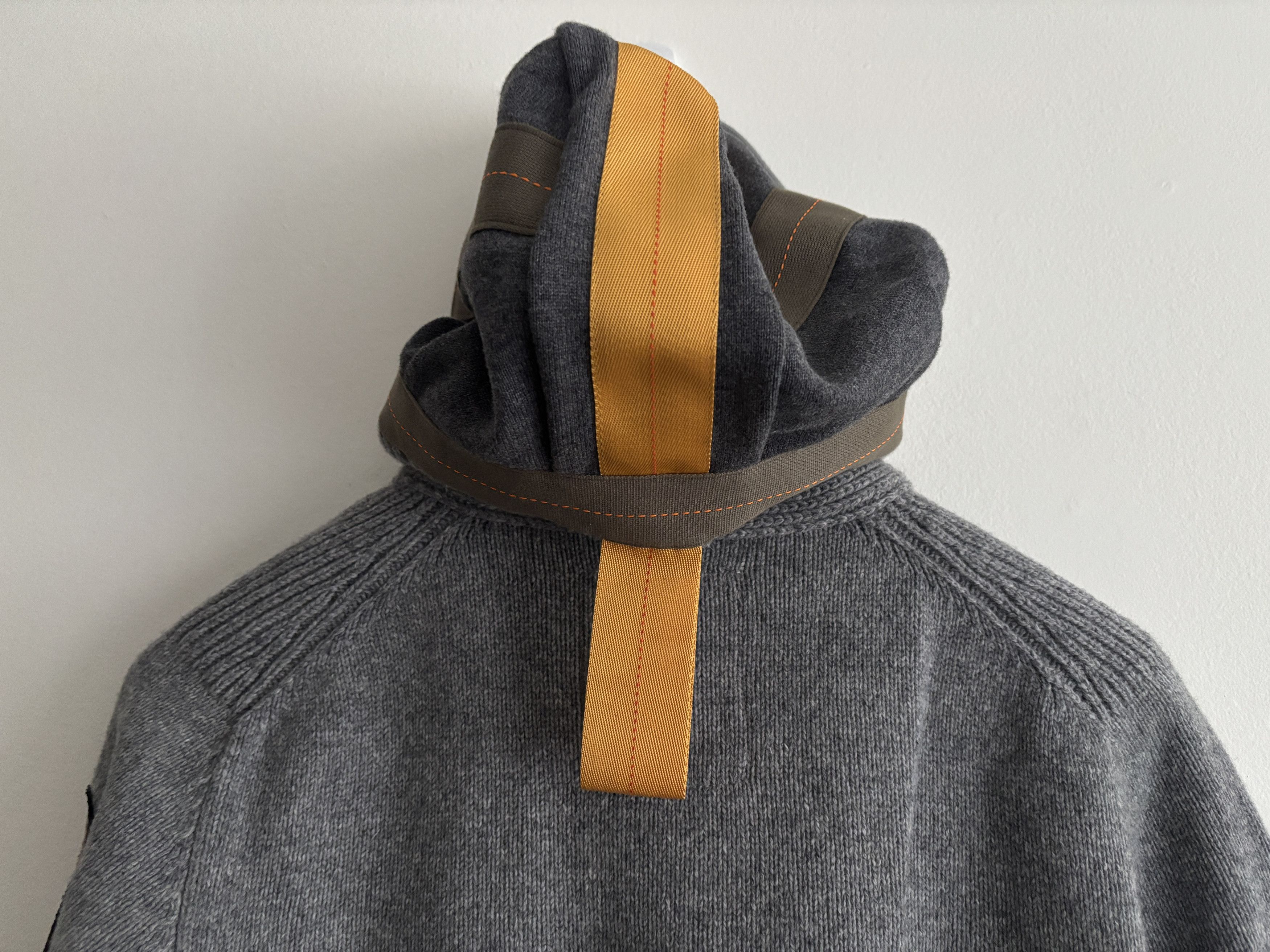 Parajumpers $875 Grey Knit Wool Zip Hood Cardigan Sweater Raglan Sleeve Size US L / EU 52-54 / 3 - 9 Thumbnail