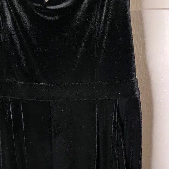 Express Express Black Velvet Velour Strapless Jumpsuit 12 Size 34" / US 12 / IT 48 - 3 Thumbnail