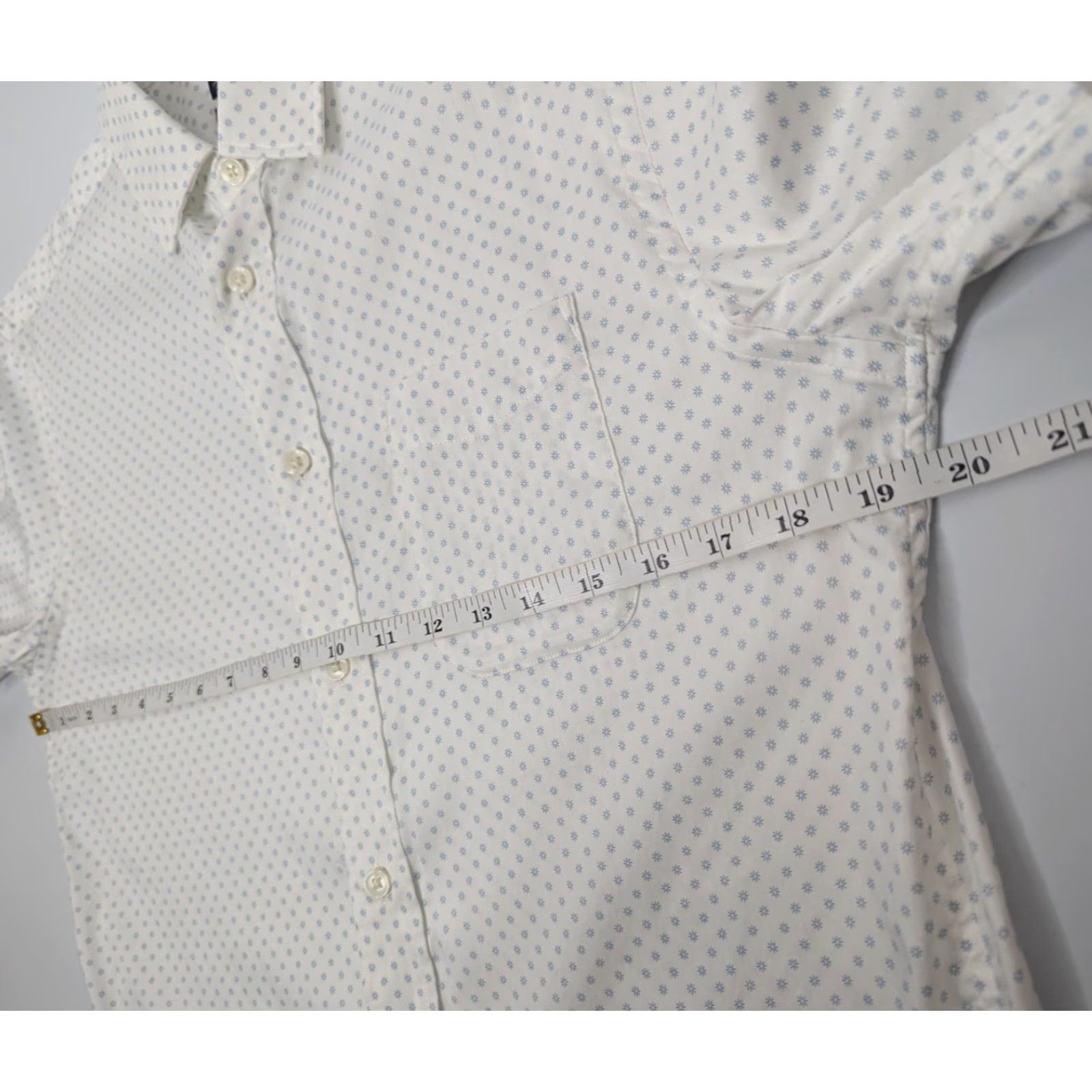 Faherty Faherty Shirt Mens Small The Movement White Geometric Button Down S/S MWS2330 Size US S / EU 44-46 / 1 - 5 Thumbnail