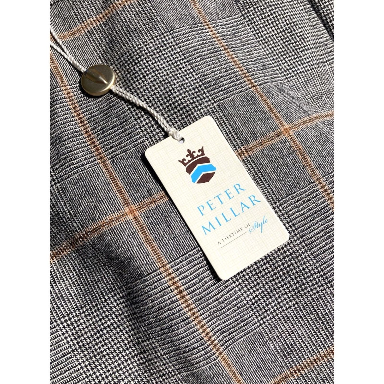 Peter Millar NWT Peter Millar Dress Pants Mens 32 Wool Cashmere Plaid Unhemmed Made In Italy Pants Brown Straight Front Mens Regular Size US 32 / EU 48 - 7 Thumbnail
