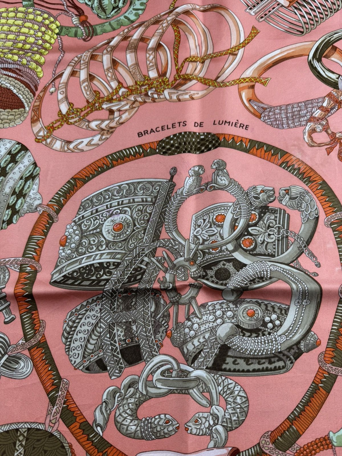 Hermes HERMES Paris Bracelets De Lumiere 100% Silk Scarf RARE Scarv Size ONE SIZE - 10 Thumbnail