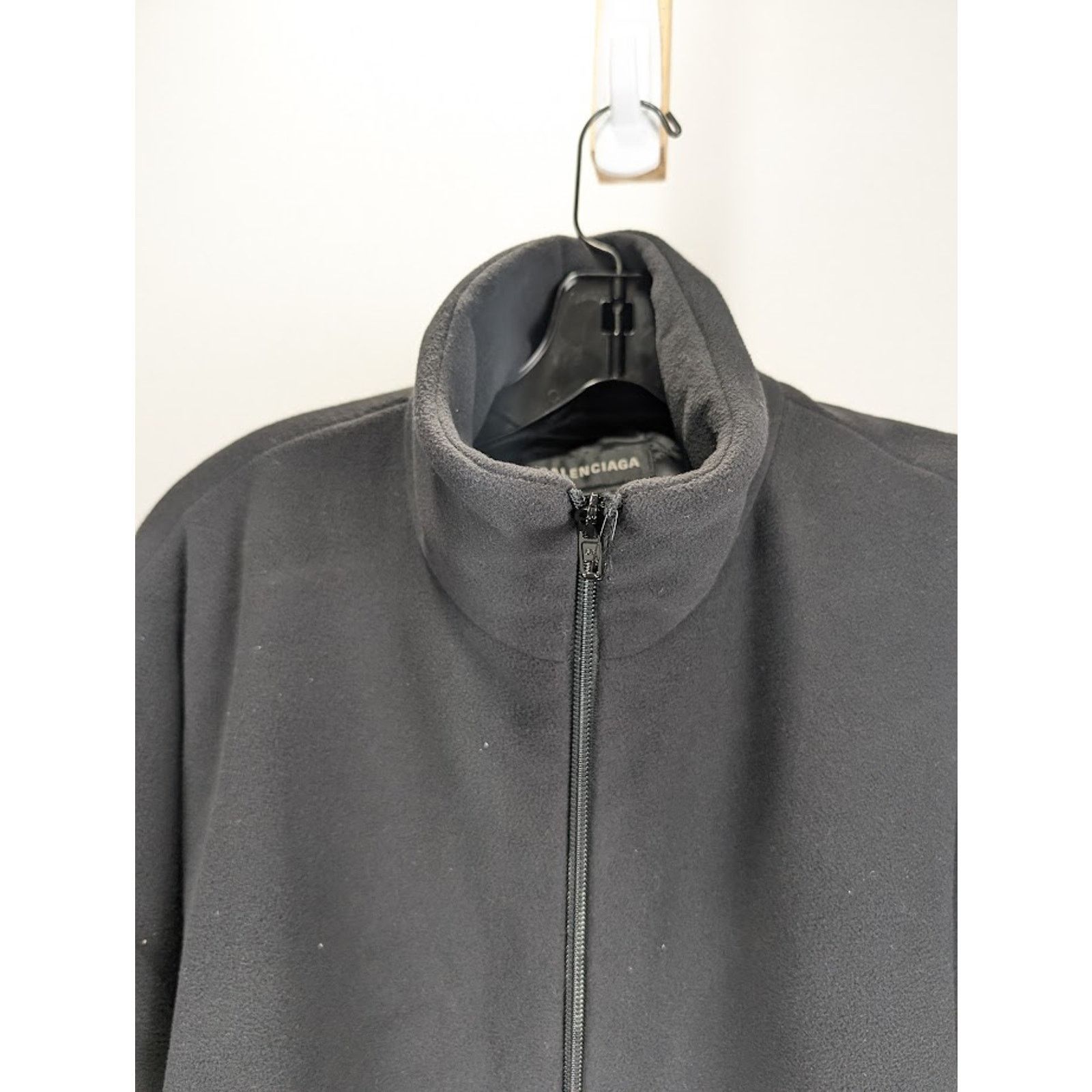 Balenciaga o1rshd1 Fleece Zip Up Jacket in Black Size US M / EU 48-50 / 2 - 3 Thumbnail