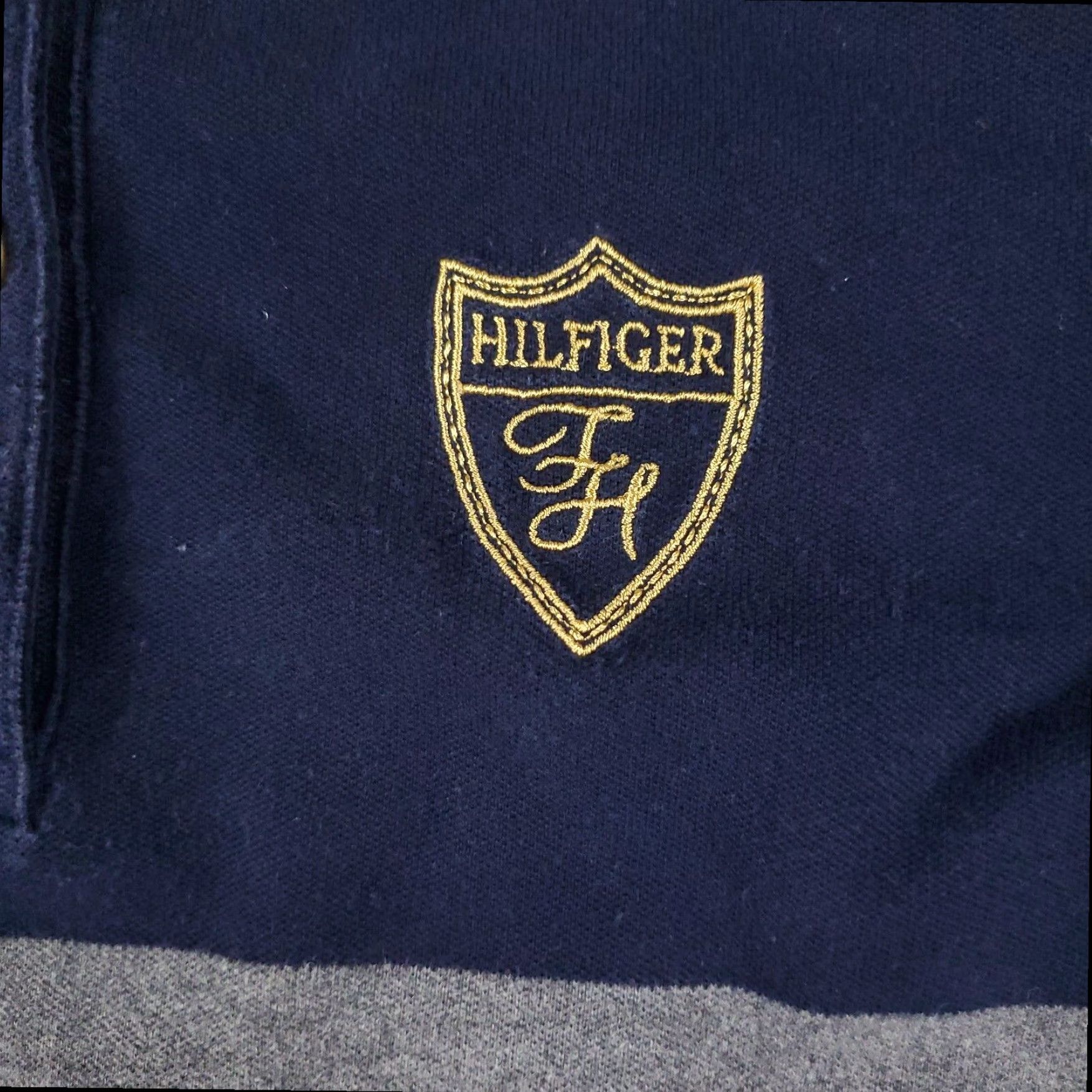 Tommy Hilfiger Tommy Hilfiger Polo Shirt Womens XS Gray Blue Striped Long Sleeve Casual Cotton Size XS / US 0-2 / IT 36-38 - 2 Thumbnail