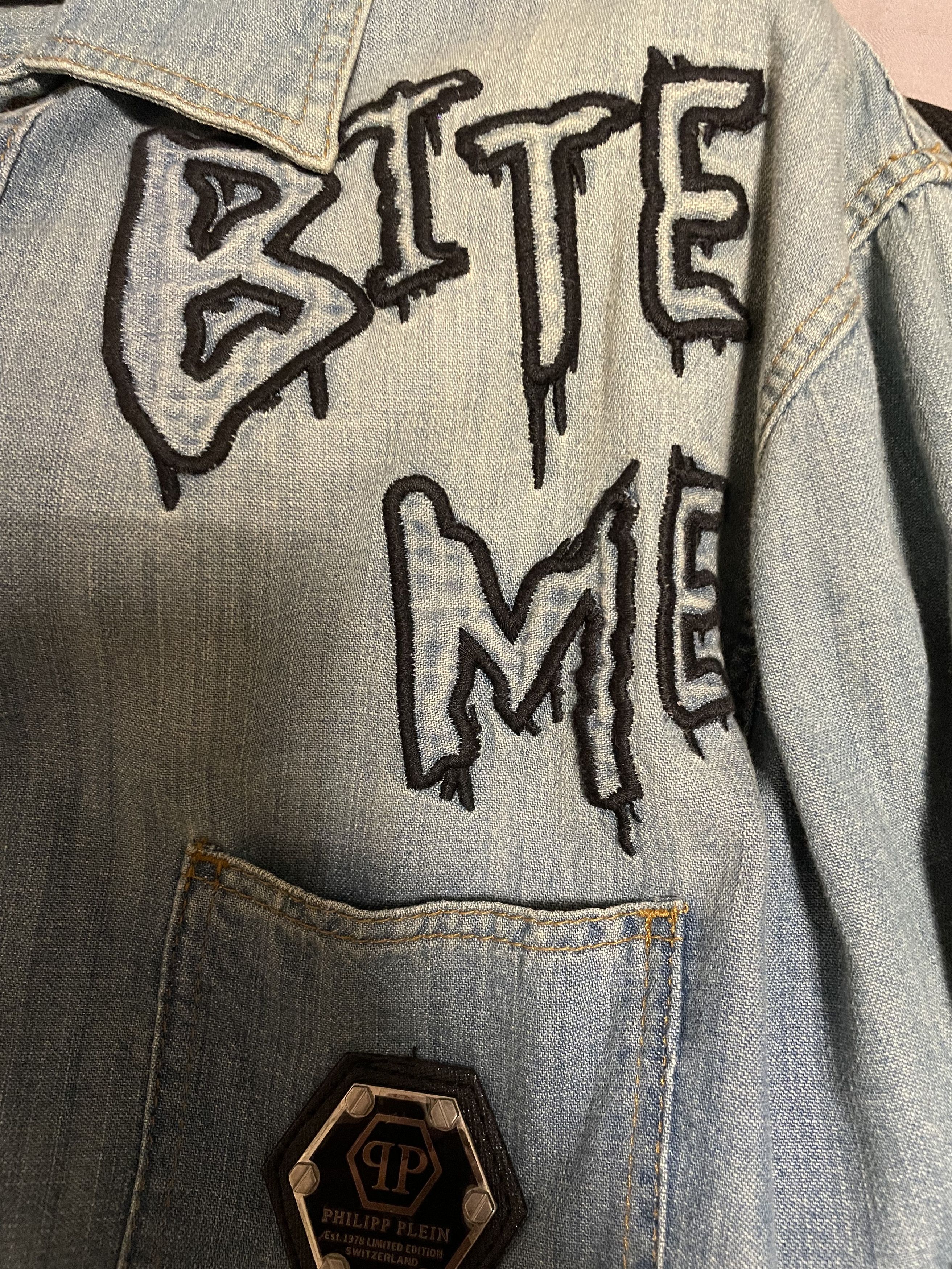 Philipp Plein Philipp Plein Bite Me Shark Denim Shirt M Size US M / EU 48-50 / 2 - 4 Thumbnail