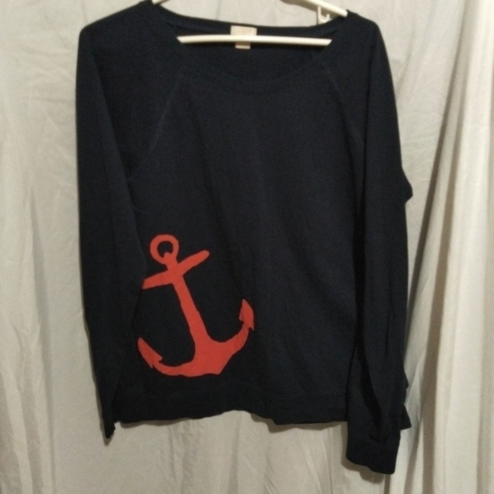 J.Crew J Crew Pullover Sweater Women's XL Navy Anchor Coastal Size XL / US 12-14 / IT 48-50 - 1 Thumbnail