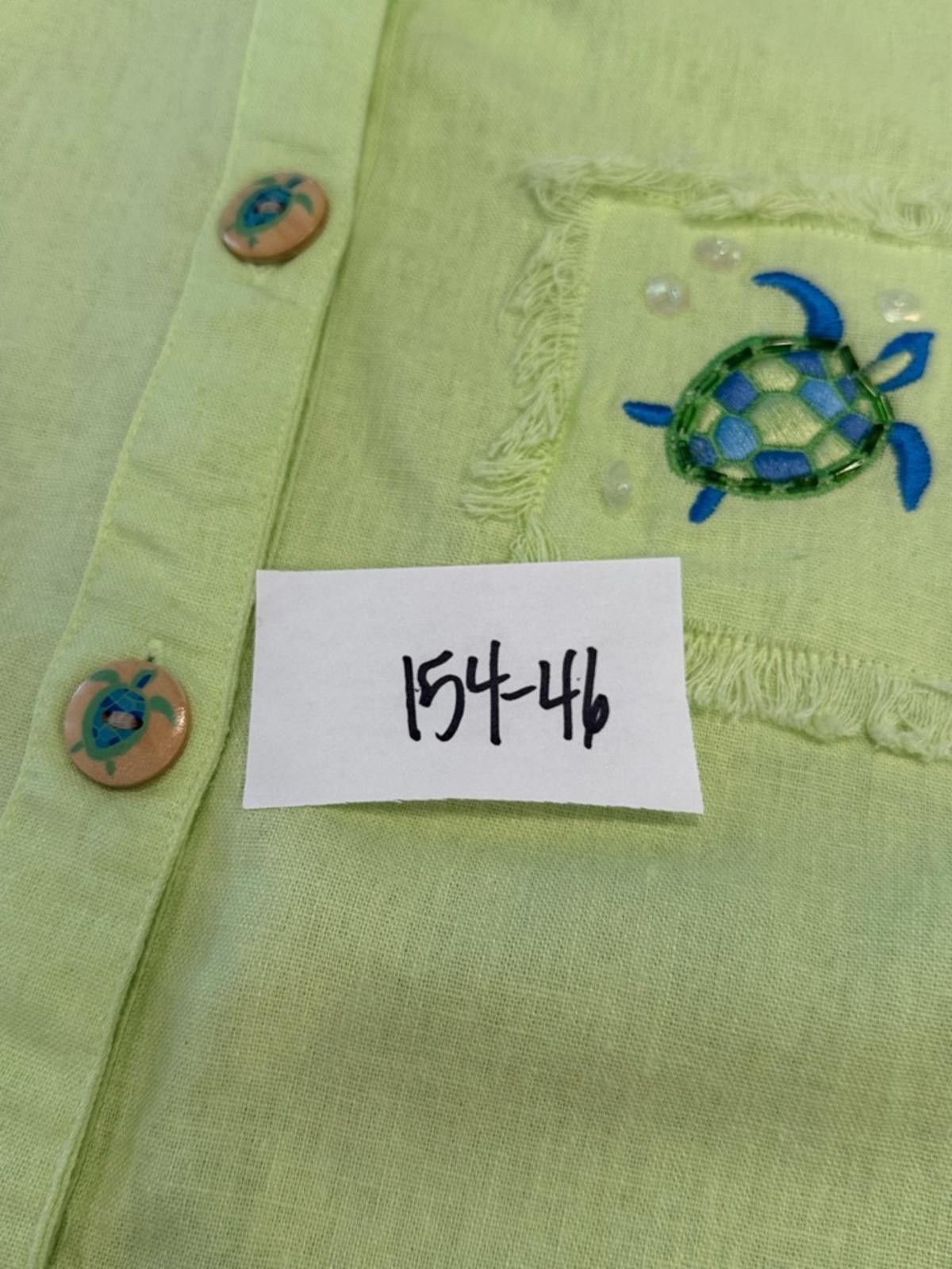 Sunray Sportswear Sunbay Sport green linen blend top embroidered turtles PXL Size XL / US 12-14 / IT 48-50 - 12 Thumbnail