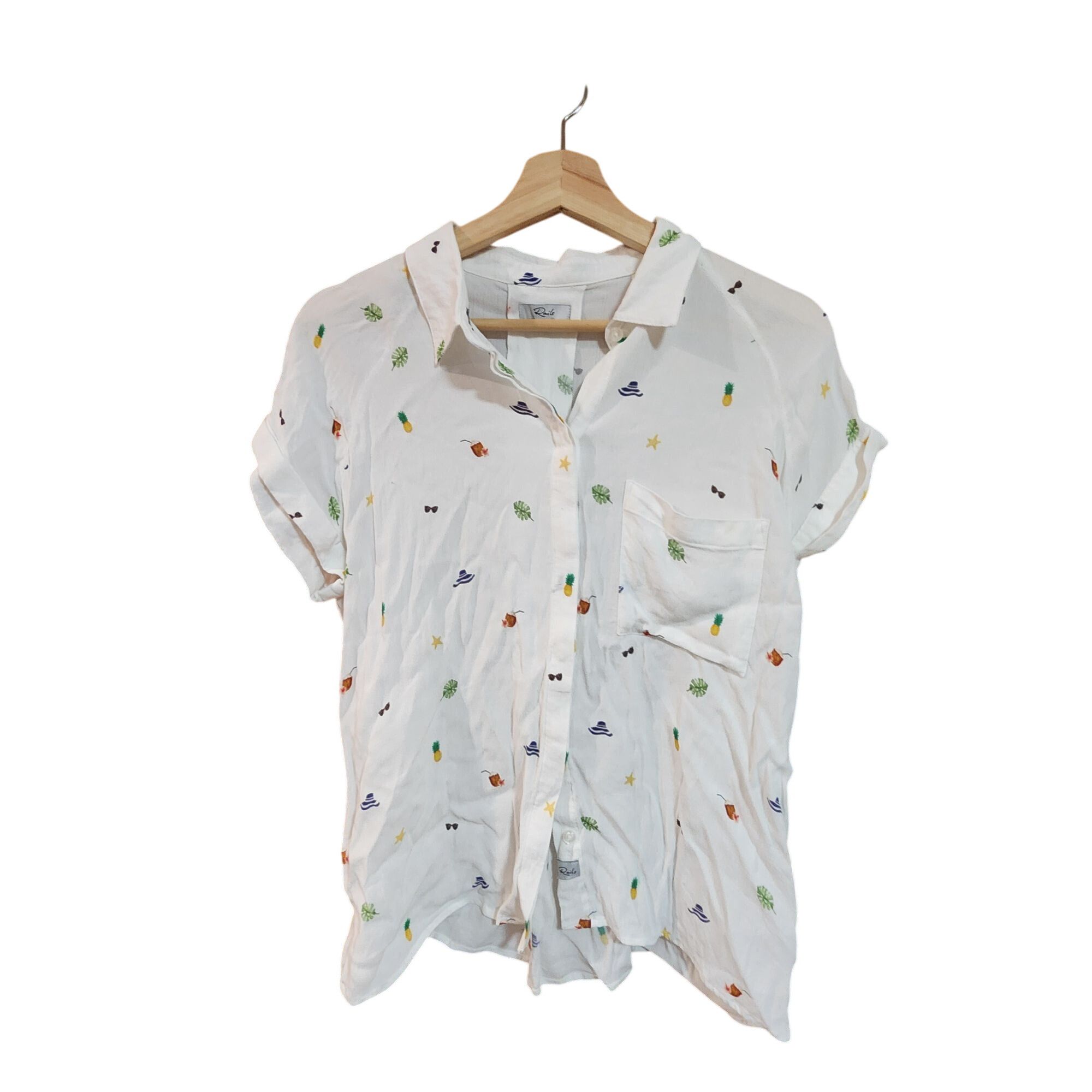 Rails Rails Womens Button-Down Shirt With Tropical Print Short Sle Size S / US 4 / IT 40 - 1 Thumbnail