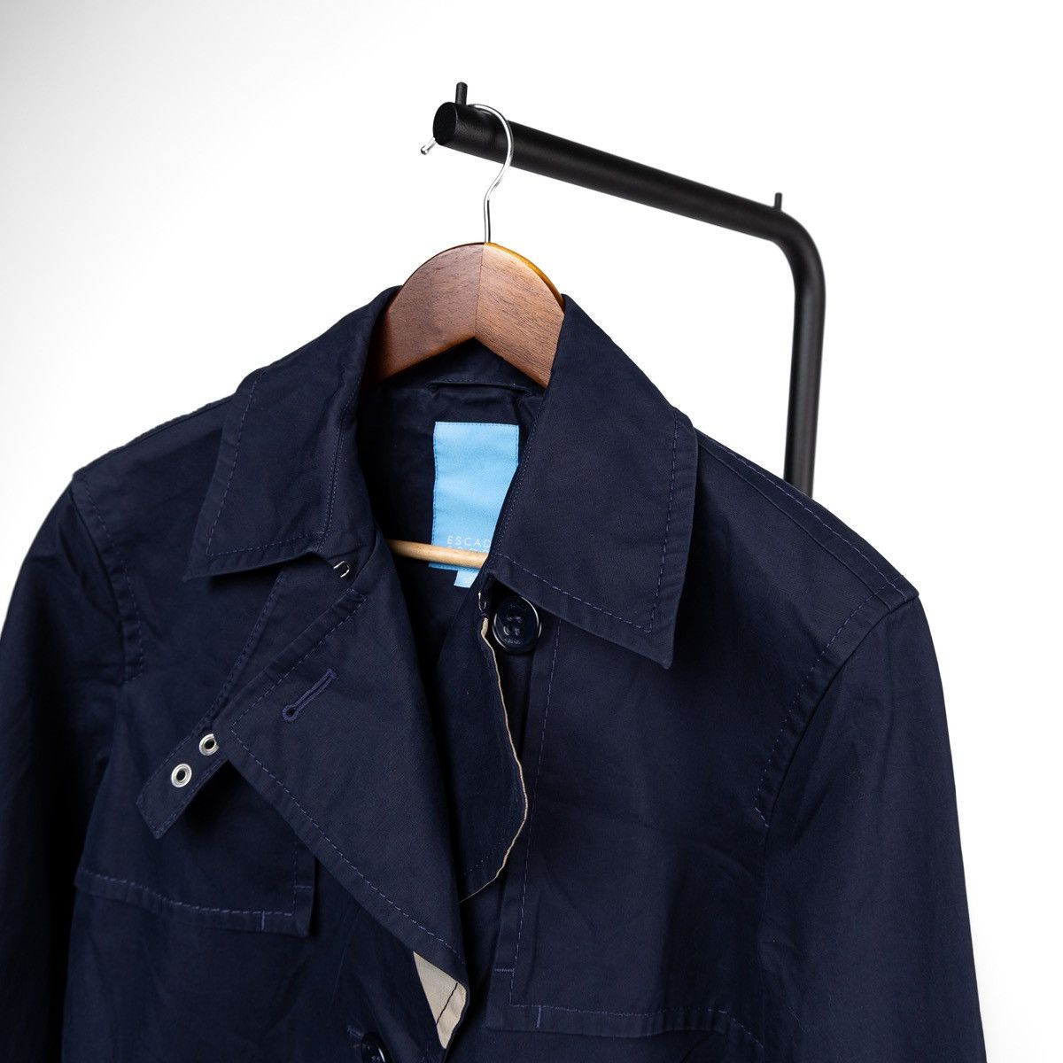 Escada Sport Escada Womens Trench Coat Blue Classic Lightweight Jacket Size M / US 6-8 / IT 42-44 - 2 Thumbnail