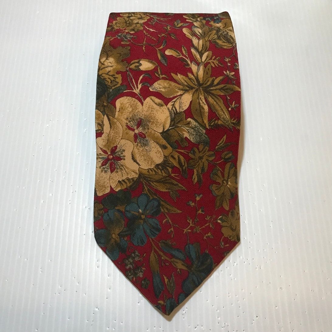 Other Cambridge Classic Mervyns Floral Silk Short Wide Necktie Size ONE SIZE - 1 Thumbnail
