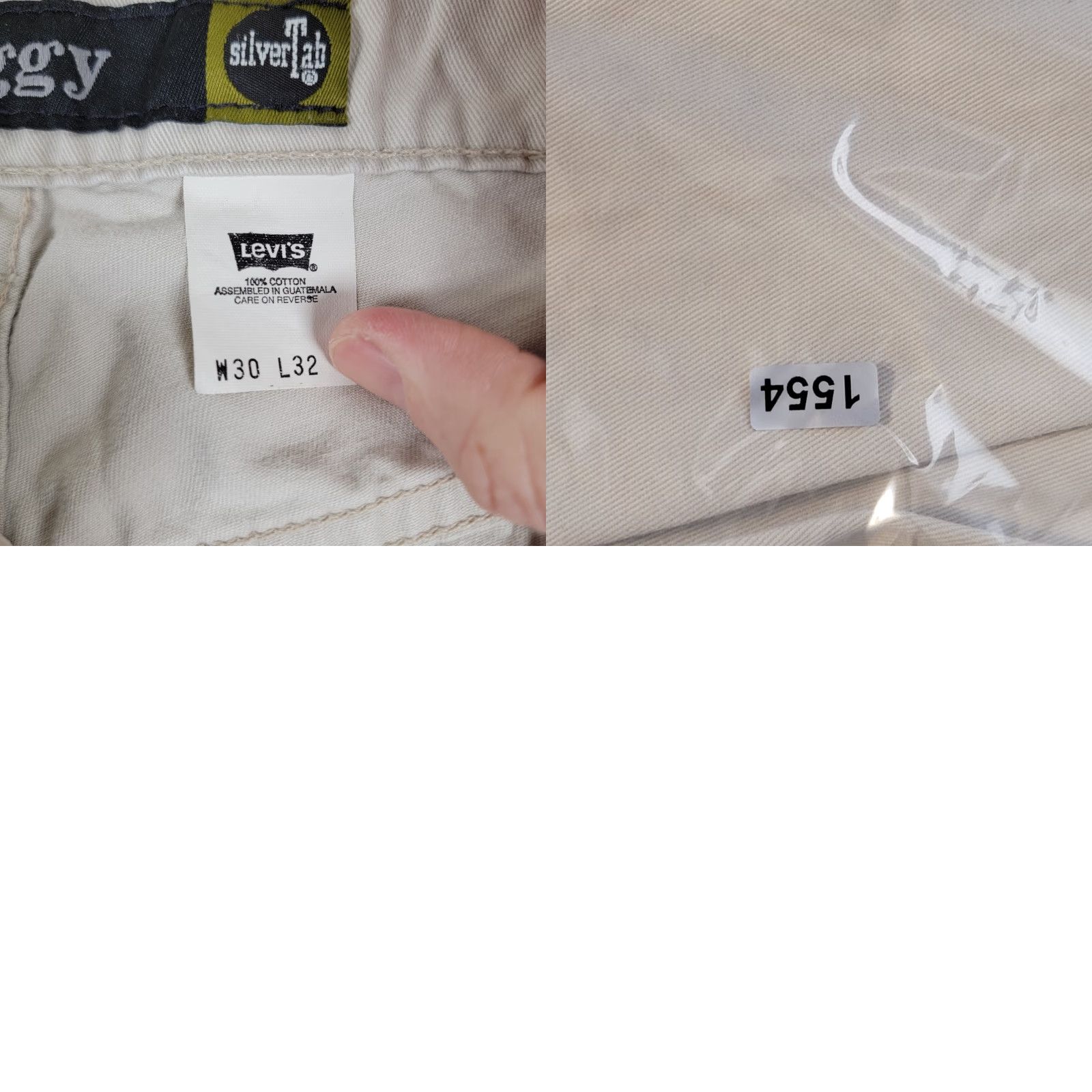 Levi's VINTAGE Levis Silvertab Pants Men 30x32 Beige Cream Straight Carpenter Baggy Jeans Hip Hop Womens? Size US 30 / EU 46 - 10 Thumbnail