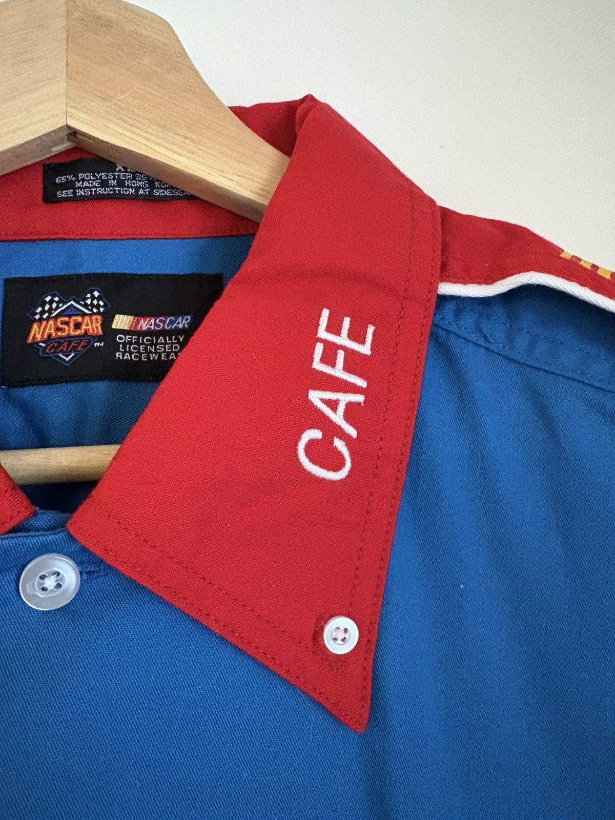NASCAR Vintage NASCAR Cafe racing button-up in bold red/blue Size US XL / EU 56 / 4 - 5 Thumbnail