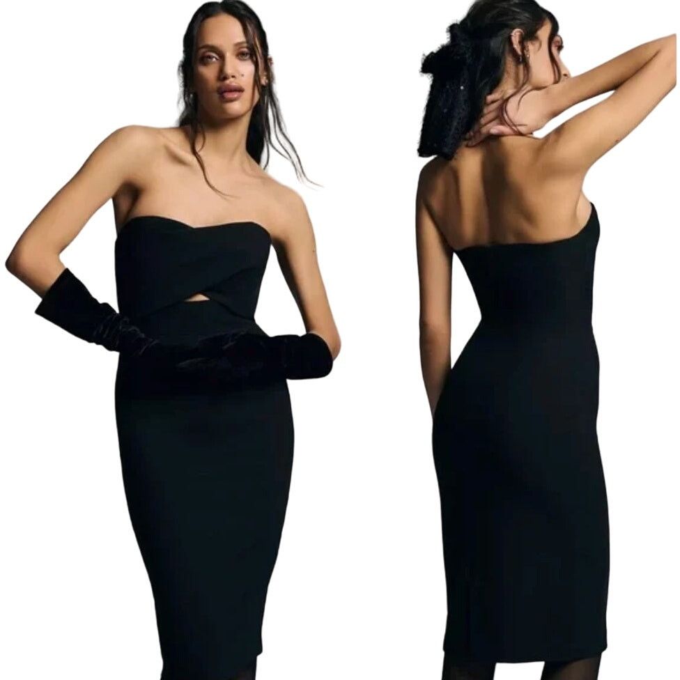Anthropologie Anthropologie Black Halo Eve Strapless Cutout Mini Dress 10 Size L / US 10 / IT 46 - 1 Thumbnail