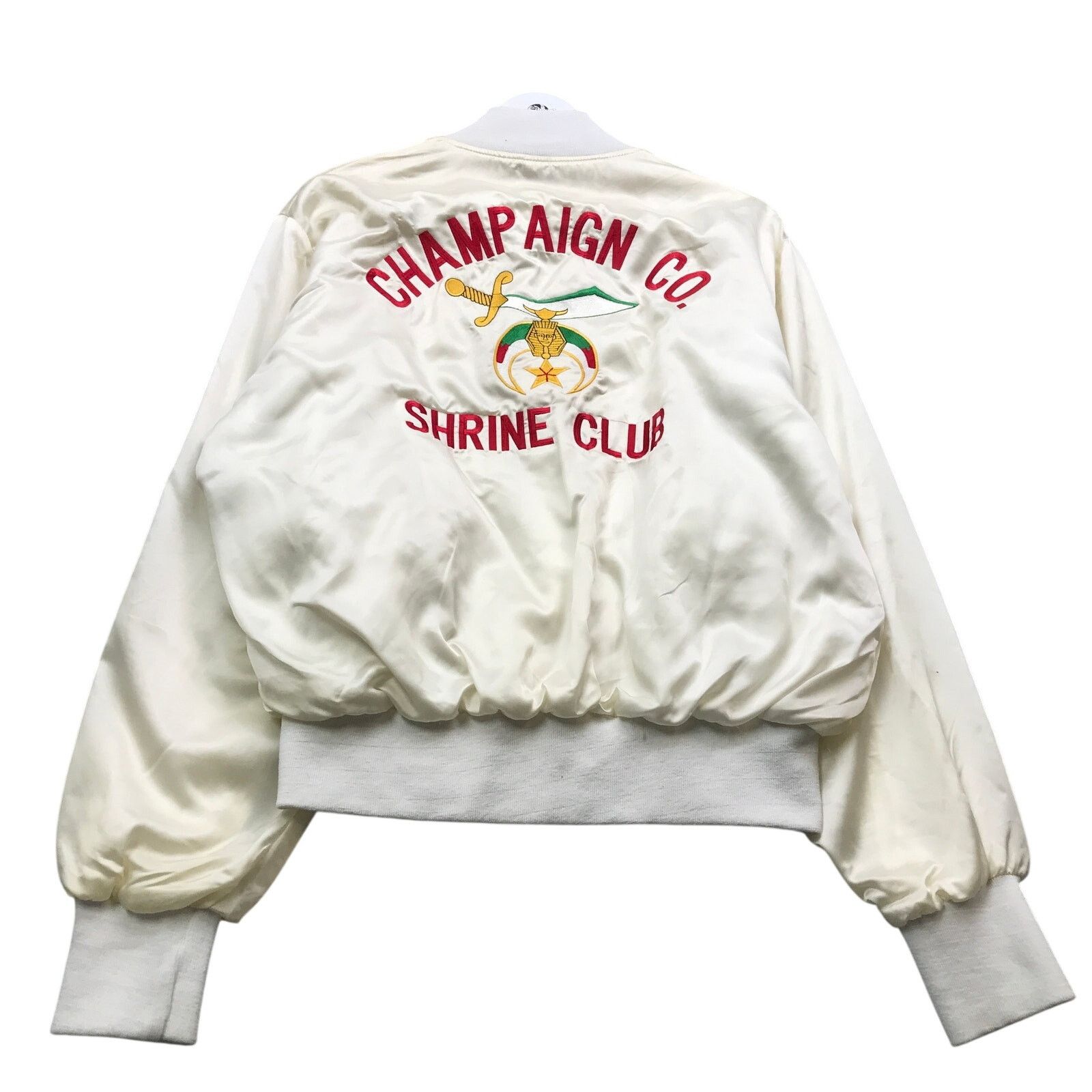 Holloway Vintage 80s Holloway Cham Club Bomber Jacket Mens L White Size US L / EU 52-54 / 3 - 1 Thumbnail