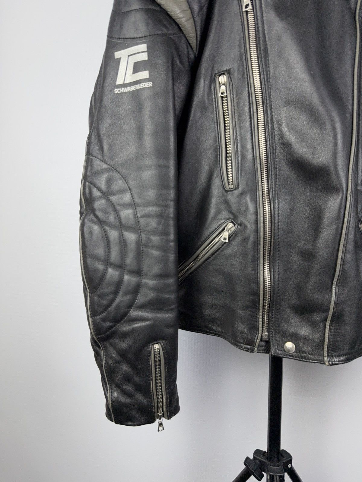Other Vintage Schwabenleder German Biker Jacket Quilted Leather Size US L / EU 52-54 / 3 - 3 Thumbnail