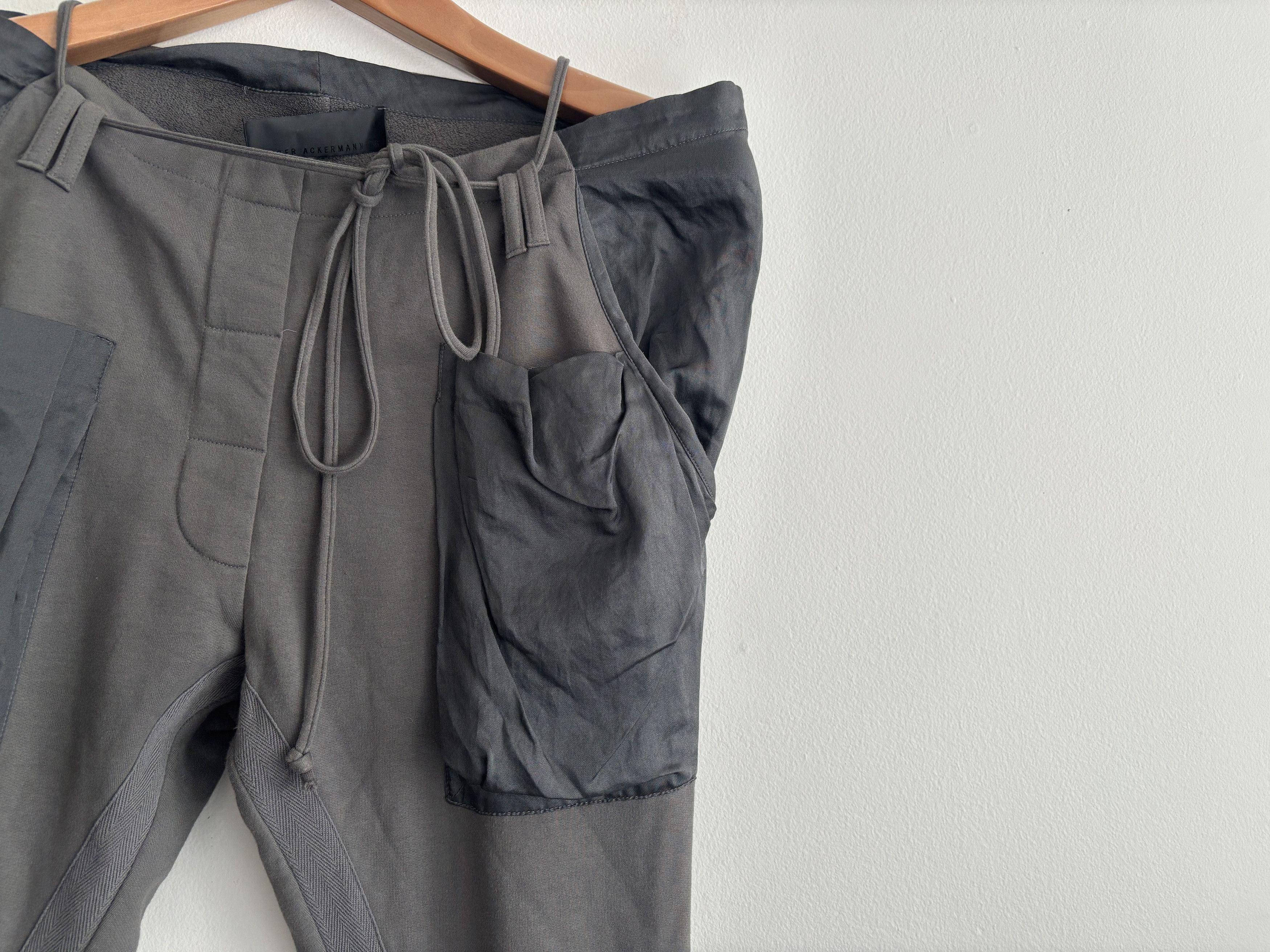 Haider Ackermann Drawstring Cotton Silk Leather Tapered Lounge Pants Size 36" / US 14 / IT 50 - 3 Thumbnail