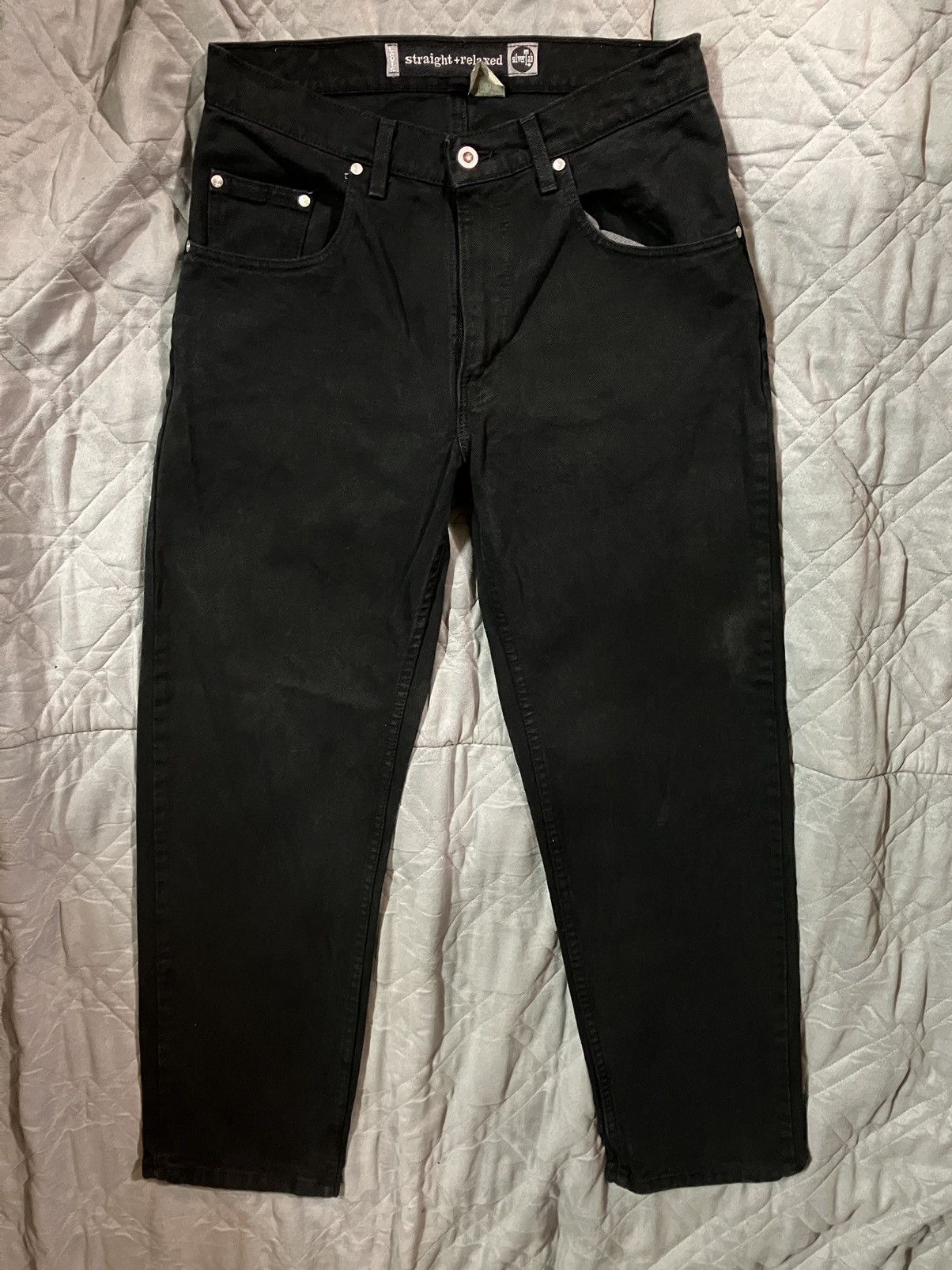 image of Levis x Made In USA Vintage Levi’S Silver Tab Straight & Relaxed Black Denim 90S, Men's (Size 30)