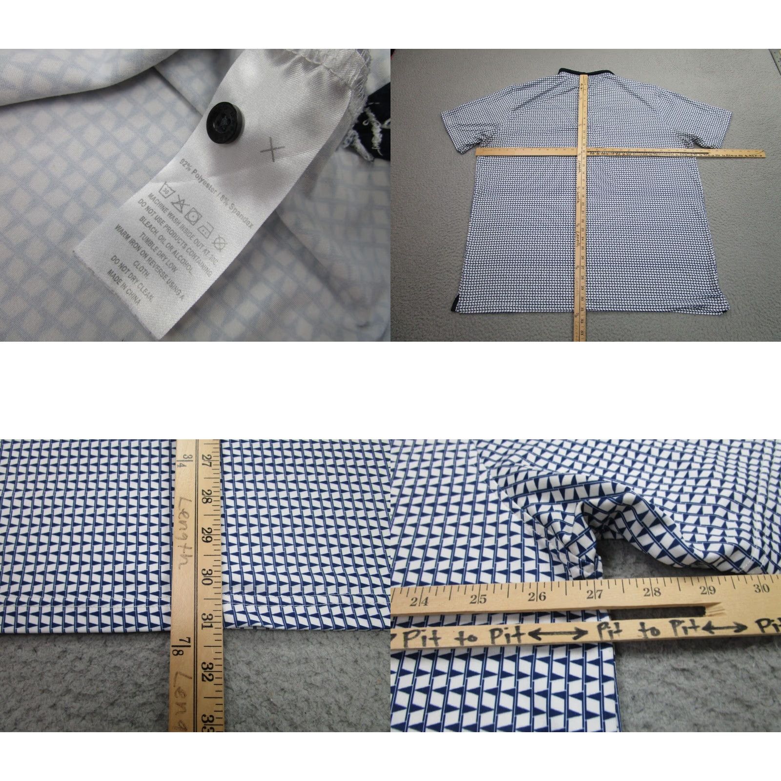 Vintage Maelreg Shirt Mens 2XL Blue Performance Polo Golf Stretch Wicking Geometric Size US XXL / EU 58 / 5 - 8 Thumbnail