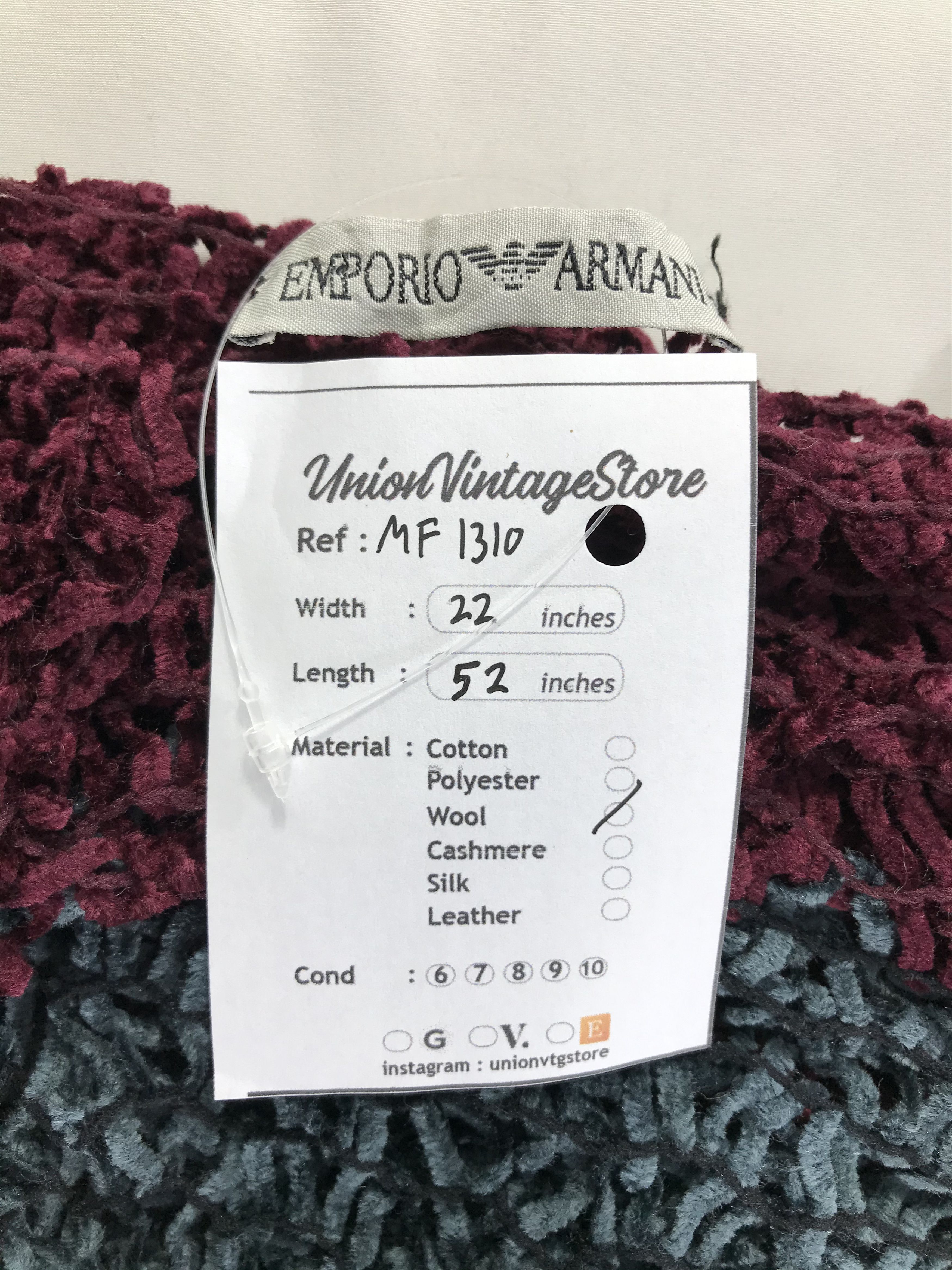 Emporio Armani Vintage Emporio Armani Scarf/Muffler/Neckwear MF1310 Size ONE SIZE - 3 Thumbnail