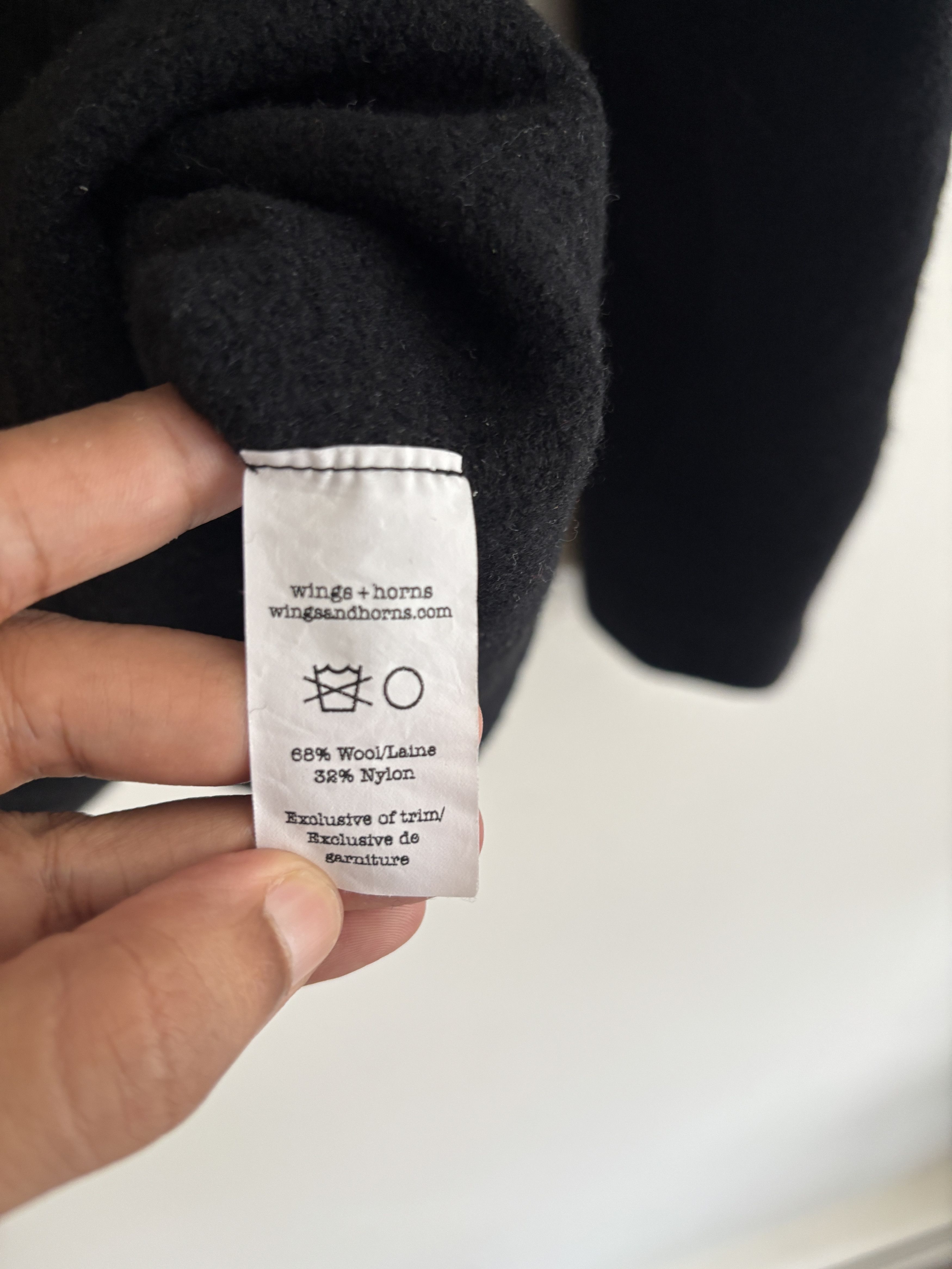 Wings + Horns Black Wool Crewneck Sweater Medium - Large Size US M / EU 48-50 / 2 - 5 Thumbnail