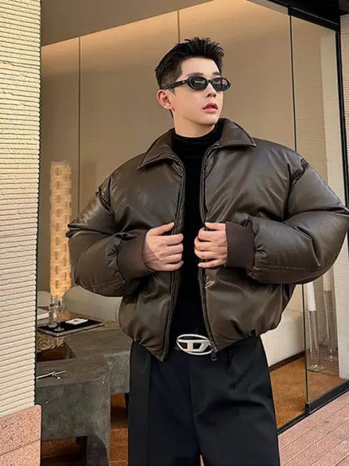 VIBE Brown Puffer Jacket Size US M / EU 48-50 / 2 - 1 Thumbnail