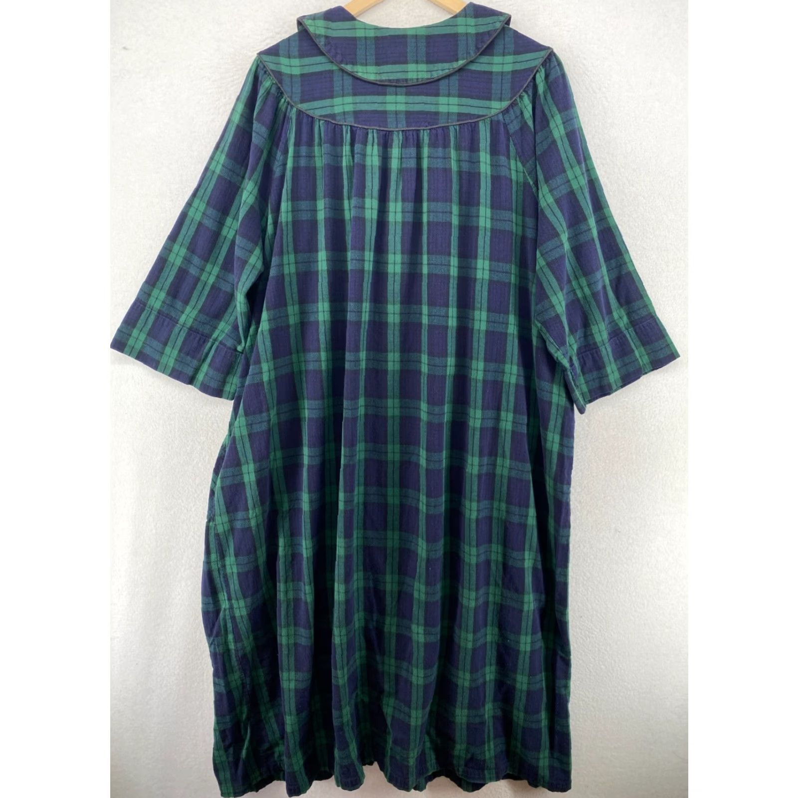 Vermont Country Store Women's Nightgown 2X Large Flannel Plaid