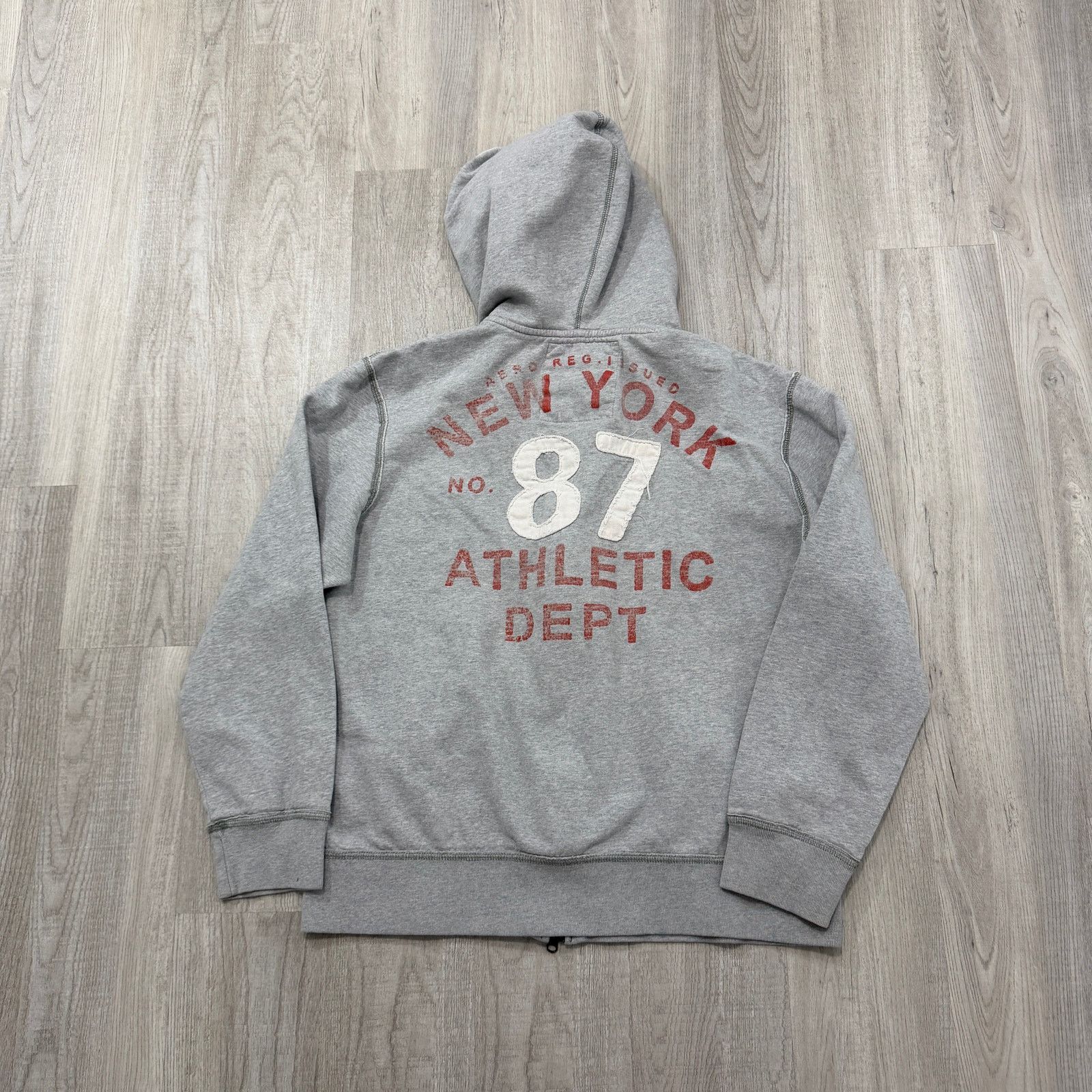 Aeropostale Vintage Aeropostale Hoodie Men's XL Gray Full Zip Spellout Size US XL / EU 56 / 4 - 1 Thumbnail