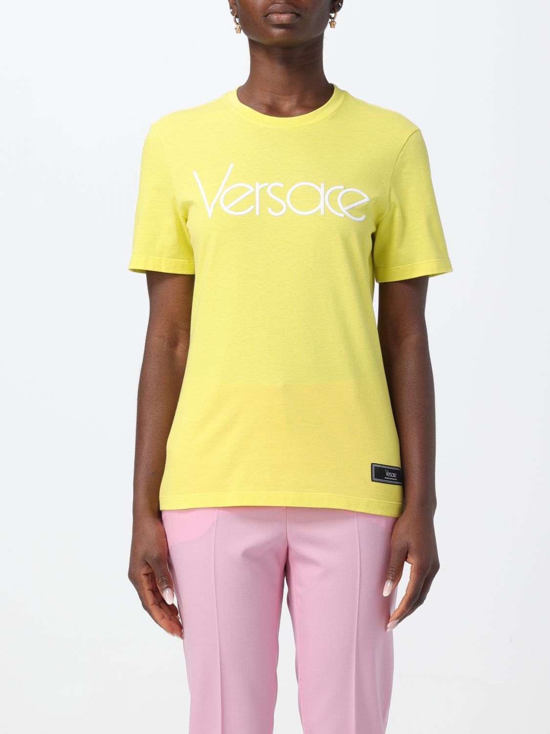 image of Versace T-Shirt Woman Yellow, Women's (Size Medium)