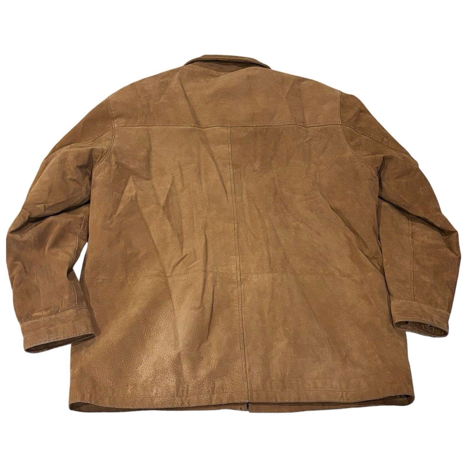 Other Vintage 80s Suede Bomber Jacket Tan Measures XL [Tagged L] Size US XL / EU 56 / 4 - 3 Thumbnail