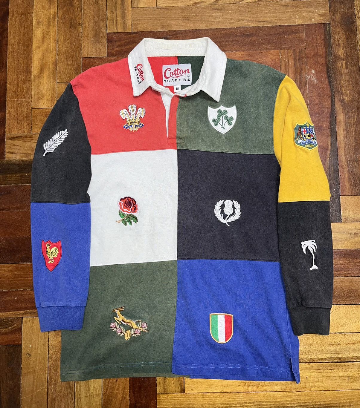 Maillot De Rugby Cotton Traders – Vintage Four Nations – Coton Jersey Rouge – Taille M