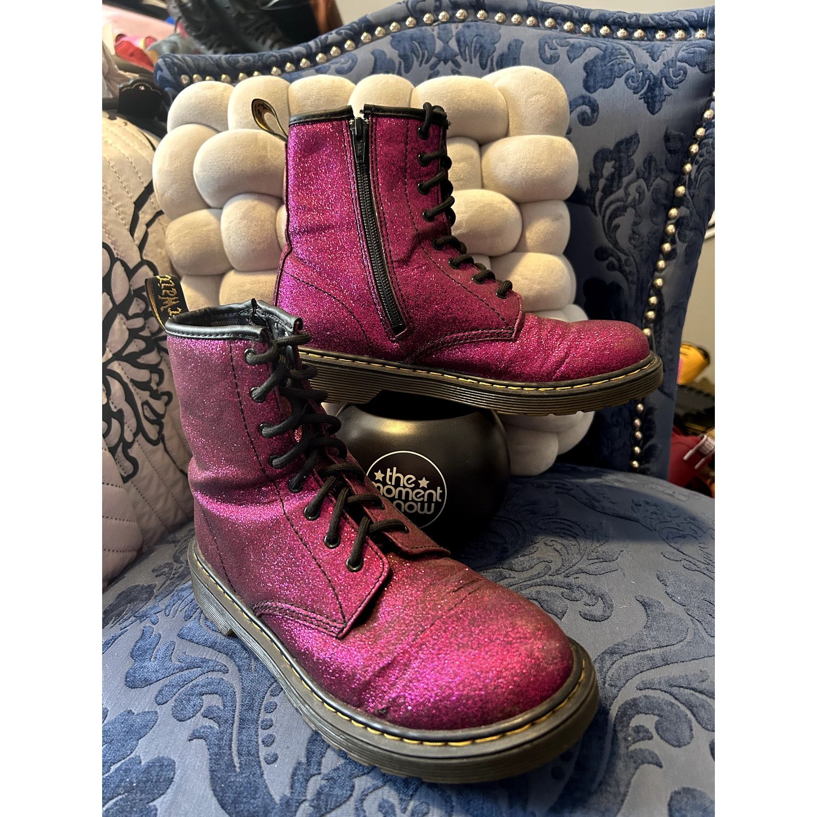 Dr. Martens Dr Martens Magenta Pink Delaney Glitter Size 6/EU 37 Size US 6 / IT 36 - 1 Thumbnail
